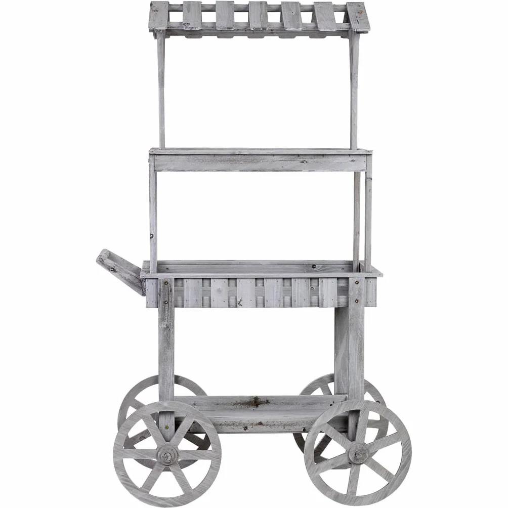 WANDERLUST DECO Carro expositor de madera 100x46x163h cm