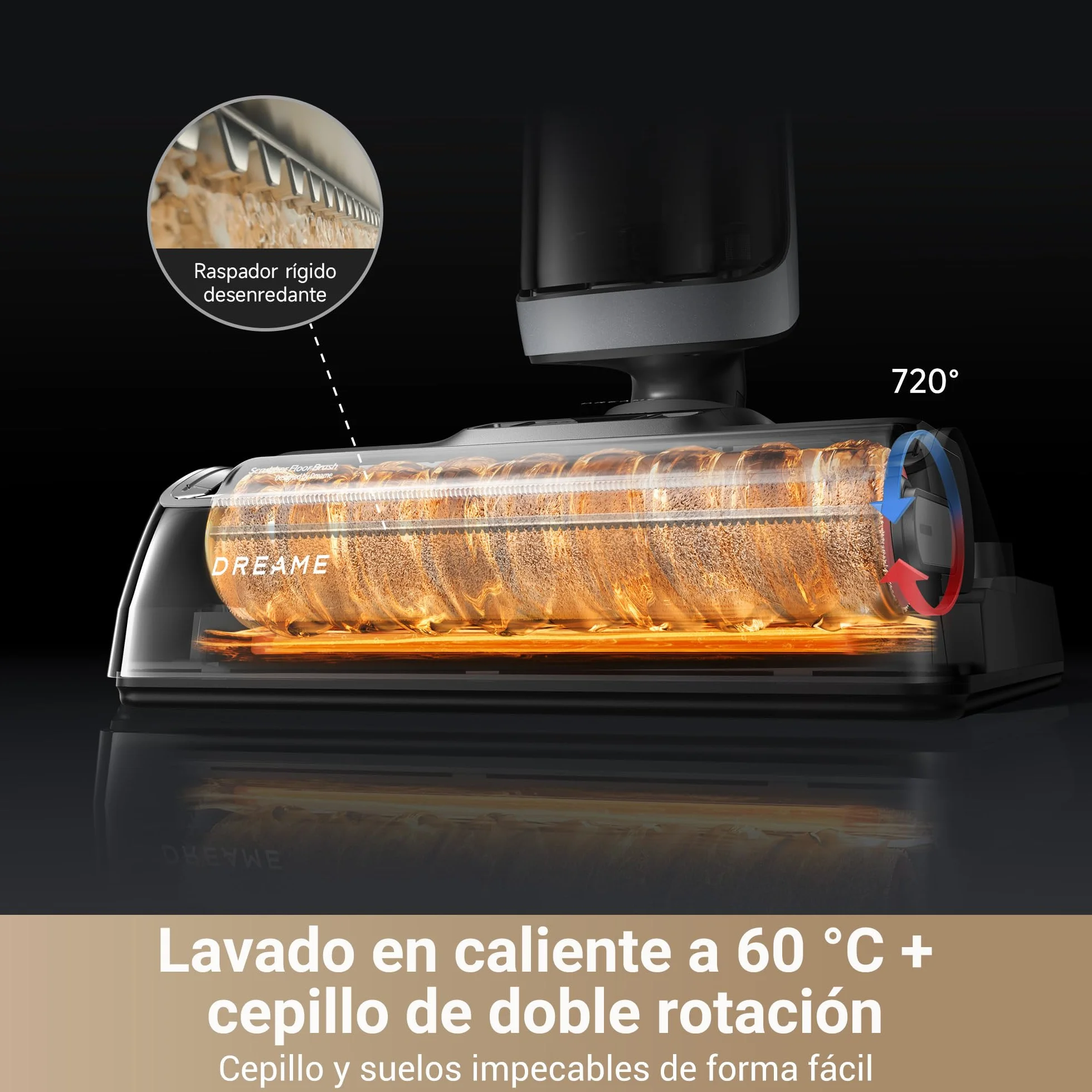 DREAME H14 Pro Aspiradora en Seco y Húmedo, Alcance de 180 Celsius, Autolimpieza a 60 Celsius, Secado en 5 min, Máxima Potencia de 18.000 Pa, Adición Automática del Producto, Cepillo Giratorio