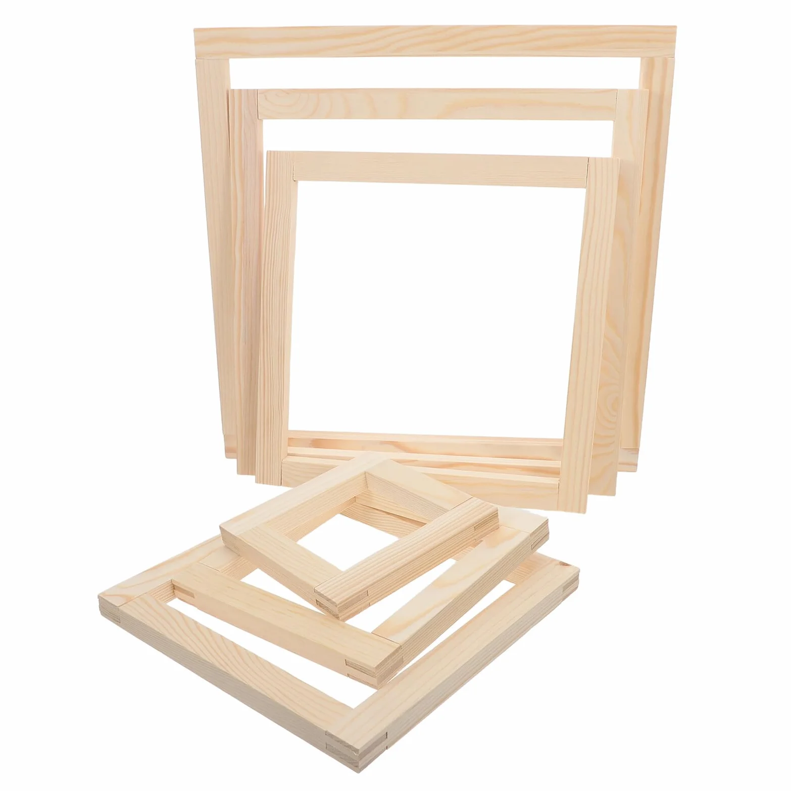 Varillas de Madera para Bastidor de Costura 24 Piezas, 6 Tamaños | Lienzo de Bordado, con Chinchetas y Tornillos, Superficie Lisa, Soporte Firme, para Principiantes