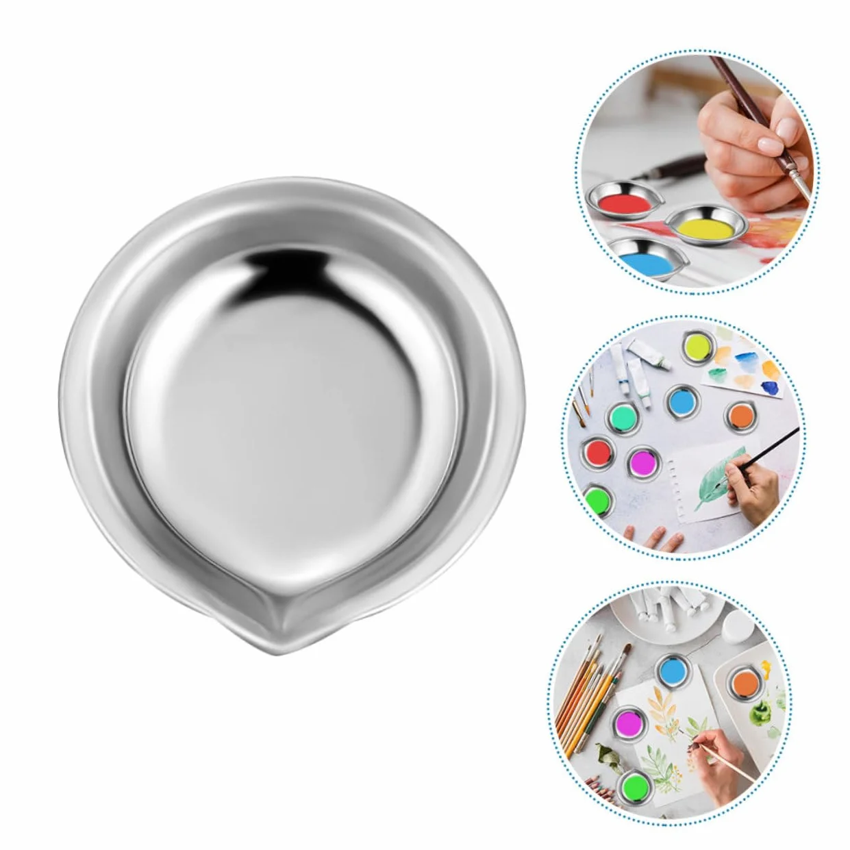 NUOBESTY 90 Piezas Paleta De Acero Inoxidable Paleta De Mezcla De Colores Paleta De Acuarela Paleta De Pintura Bandeja De Mezcla De Colores Paleta De Metal Paleta De Mezcla De Esmalte De