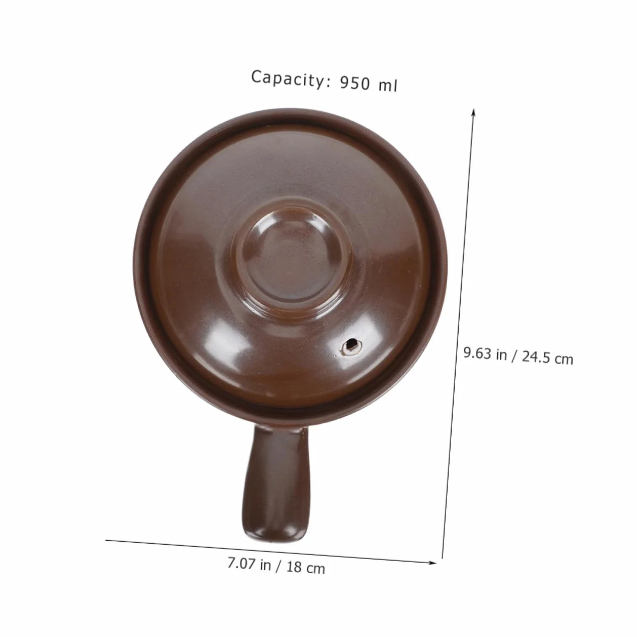 Cabilock Cazuela de Barro para Cocina Casera Asa Lateral y Tapa Ventilación, Olla Multifuncional de Barro para Guisar Rápido y Cocinar Fideos y Sopas en Casa o Tienda