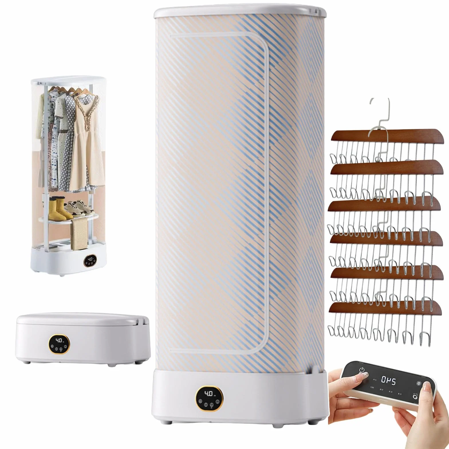 Máquina de planchado plegable de secado de 1000 W, plancha de vapor vertical inalámbrica para ropa, pantalla táctil, secadora de vapor para colgar ropa, elimina las arrugas rápidamente