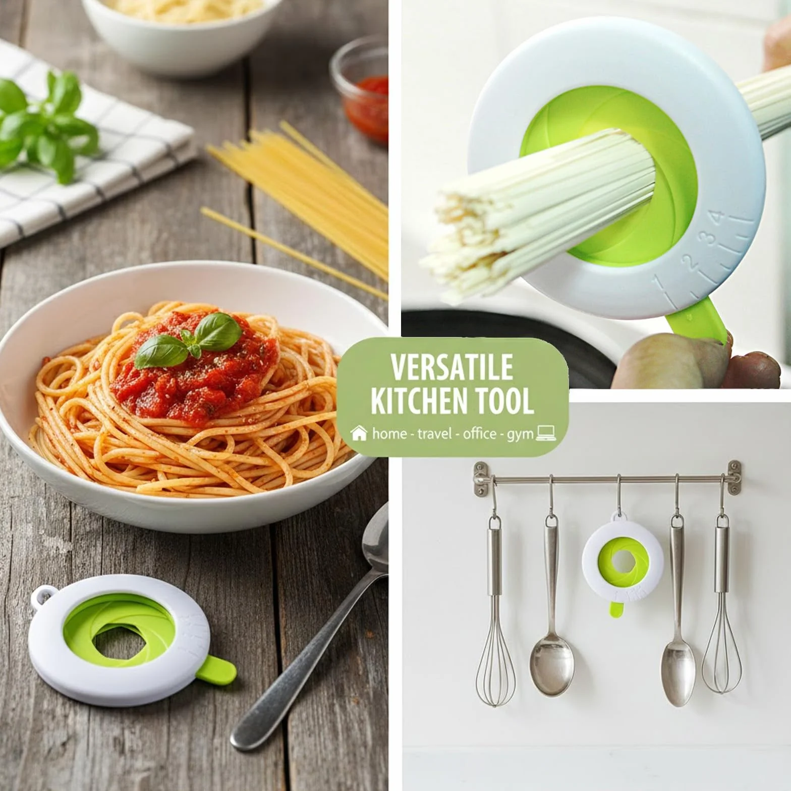 Medidor de Espaguetis con 4 Orificios - Gadget para Control de Porciones de Pasta