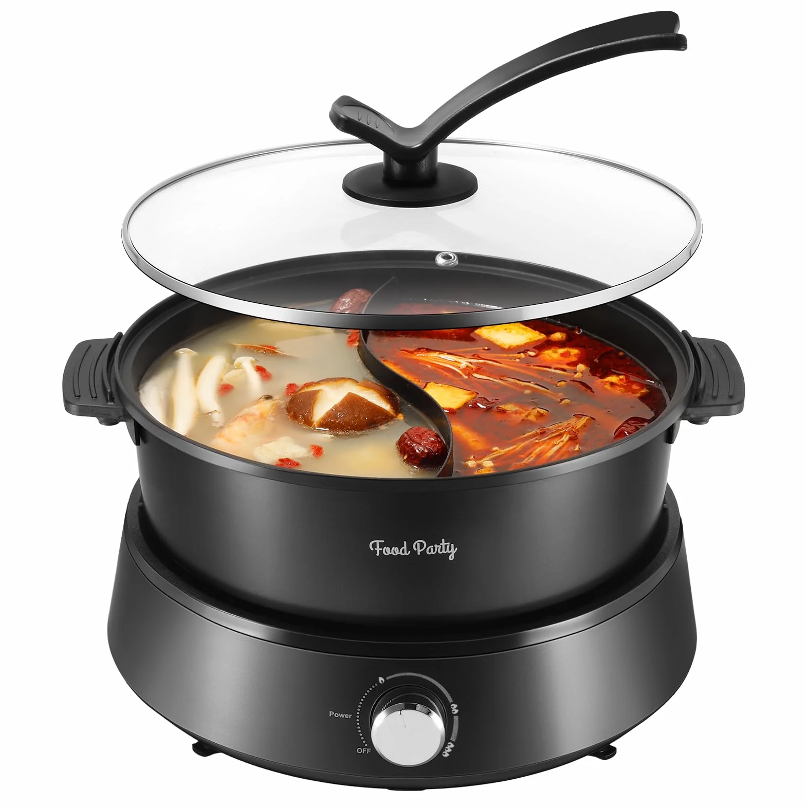 Food Party Olla Hot Pot Eléctrico 4L 220V 1350W Separable Fondue Shabu Shabu