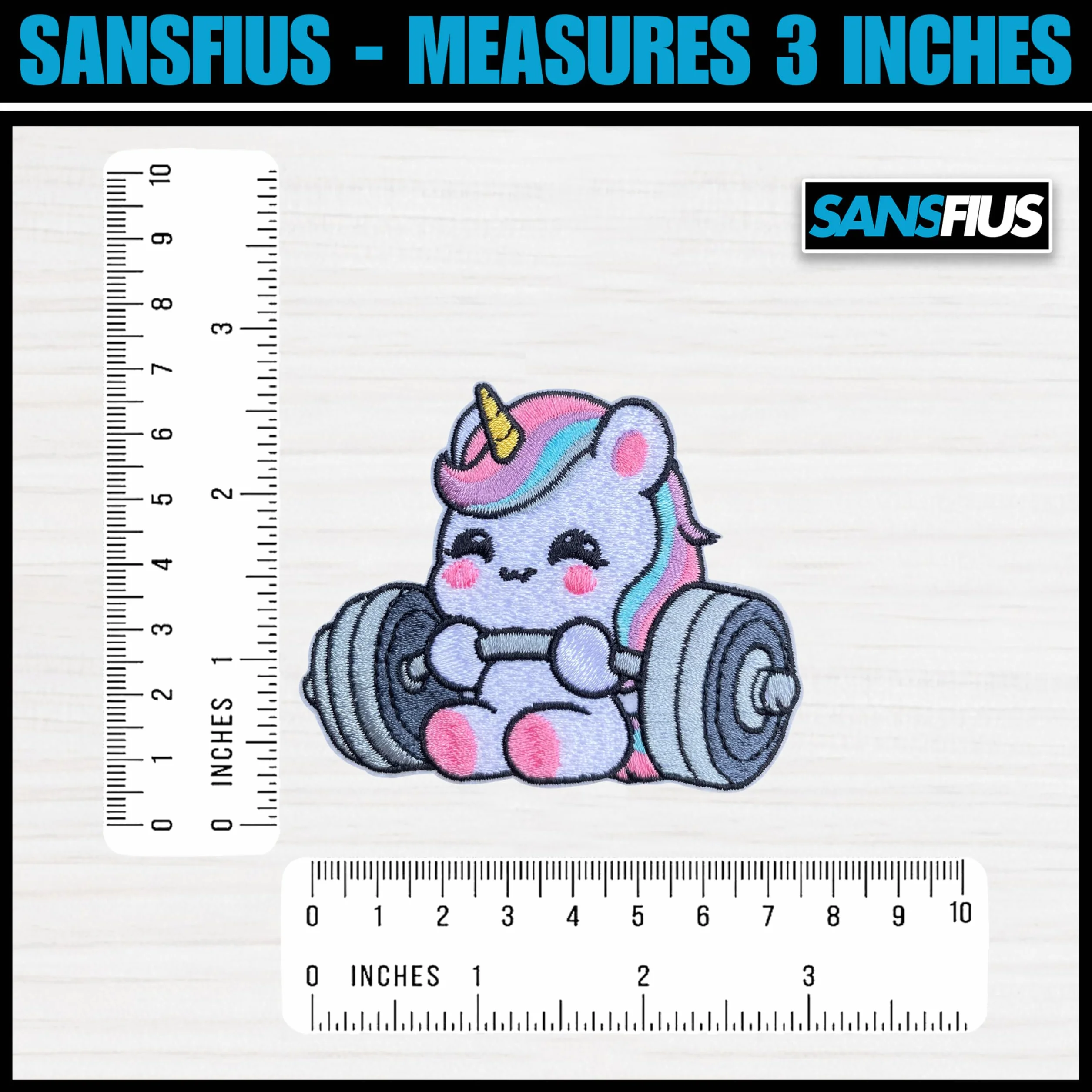 Parche de unicornio para levantamiento de pesas, tamaño 7,6 cm, parches bordados de unicornio para sombreros, ropa, mochilas, jeans, parches de tela, divertidos parches de meme, regalo para