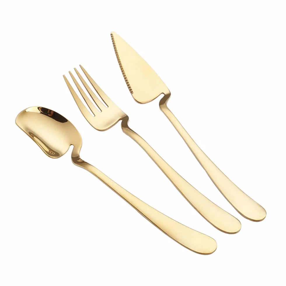 Juego de Cubiertos Dorados de 36 Piezas para Cena, para 12 Personas, de Acero Inoxidable, con Tenedores y cucharas, Creativo, de Pared, Pulido con Espejo, para Banquetes de Bodas,