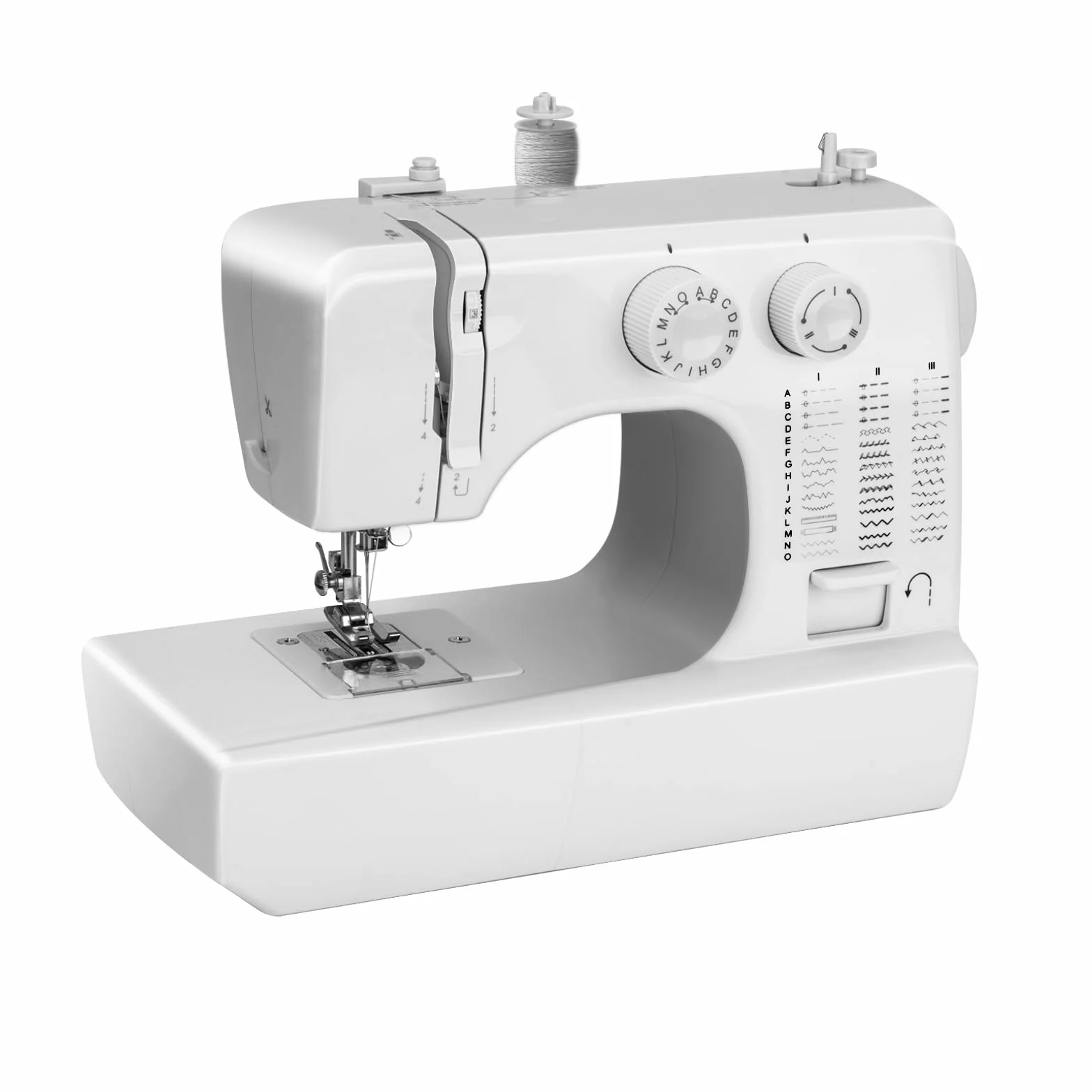 Máquina de Coser con 45 Patrones de Puntada, Alta/Baja Velocidad de Costura, Completa Maquina Coser con Luz LED y Pedal