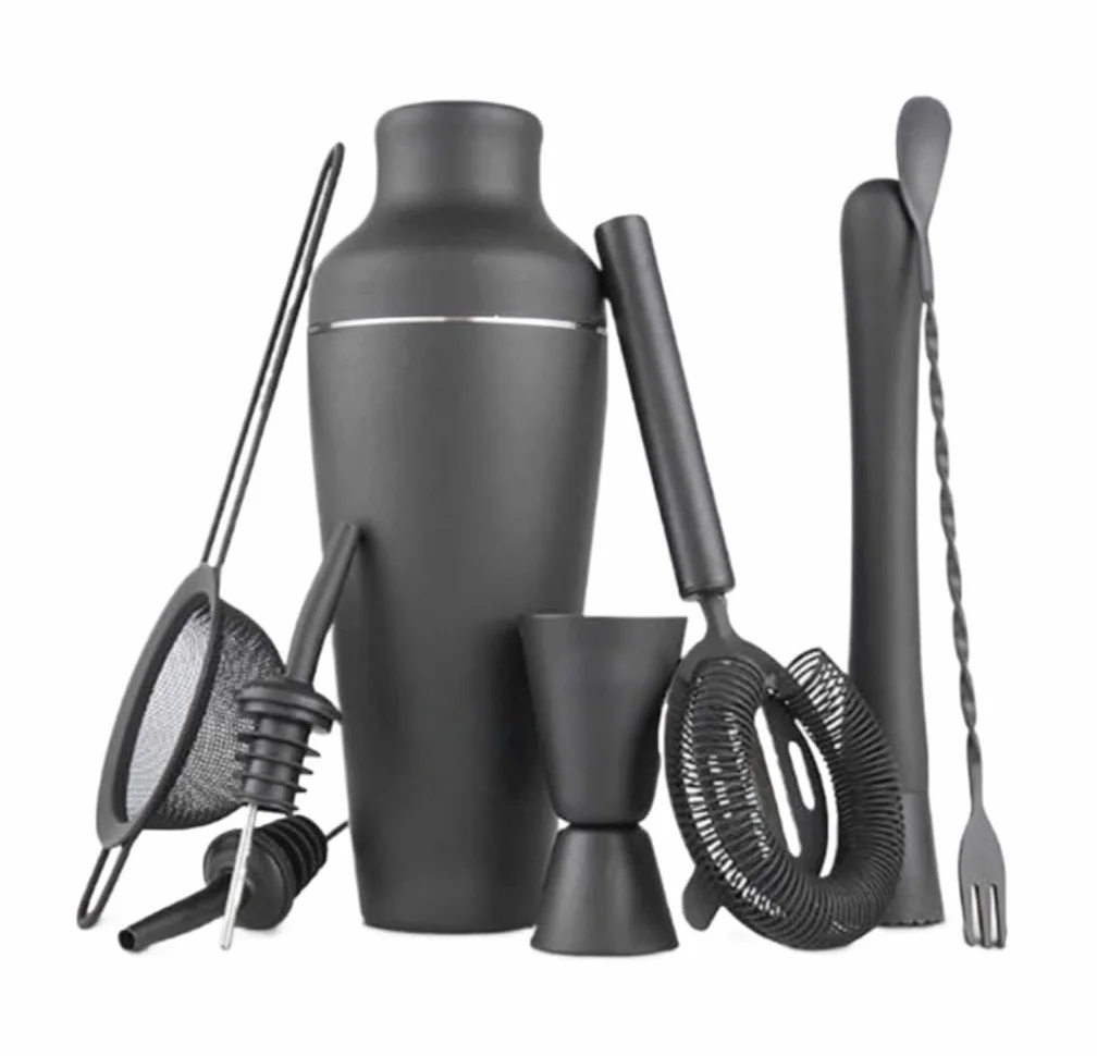 Coctelera Profesional 8 Uds Coctelera Colador Bar Mezclador Cuchara Cóctel Mezcla Cuchara Bar Accesorios Cóctel Kit Coctelería (Color : B, Size : 8pcs)