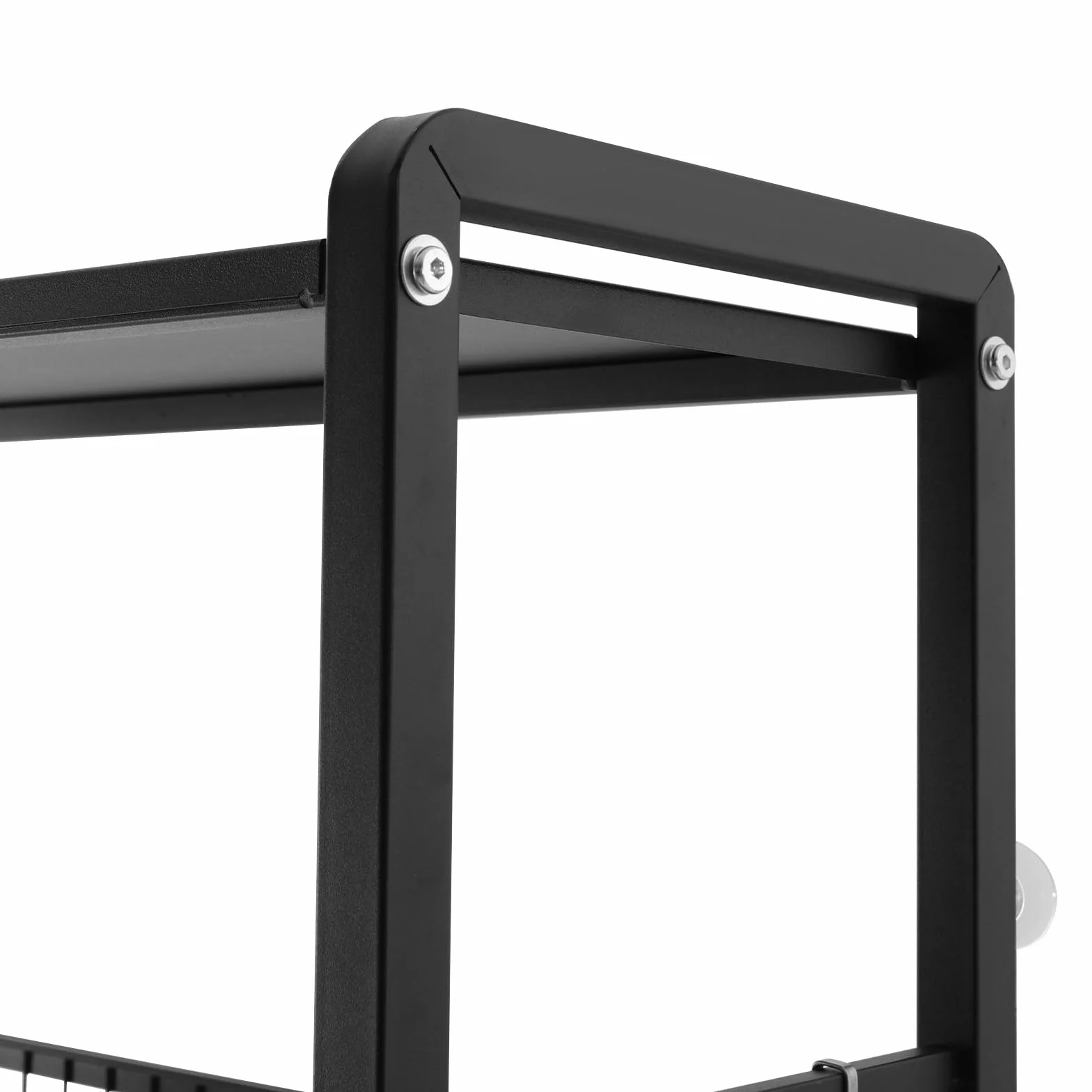Estantería para lavadora de 3 niveles, color negro, estantería de baño, dos cestas de almacenamiento, con ganchos, ahorra espacio, reposapiés antideslizantes, 70,5 x 26 x 157,5 cm