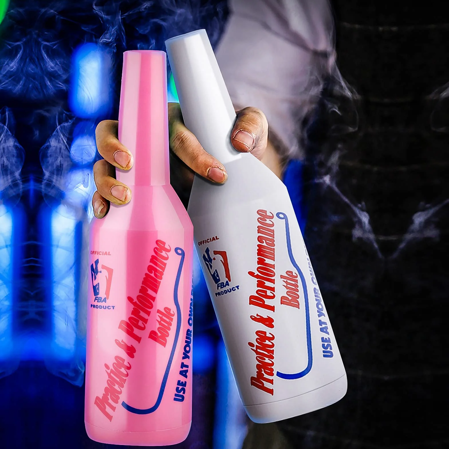 SuproBarware Flair Bottle - Juego de 3 cocteleras, botella de entrenamiento, 750 ml (blanco, rosa, amarillo)