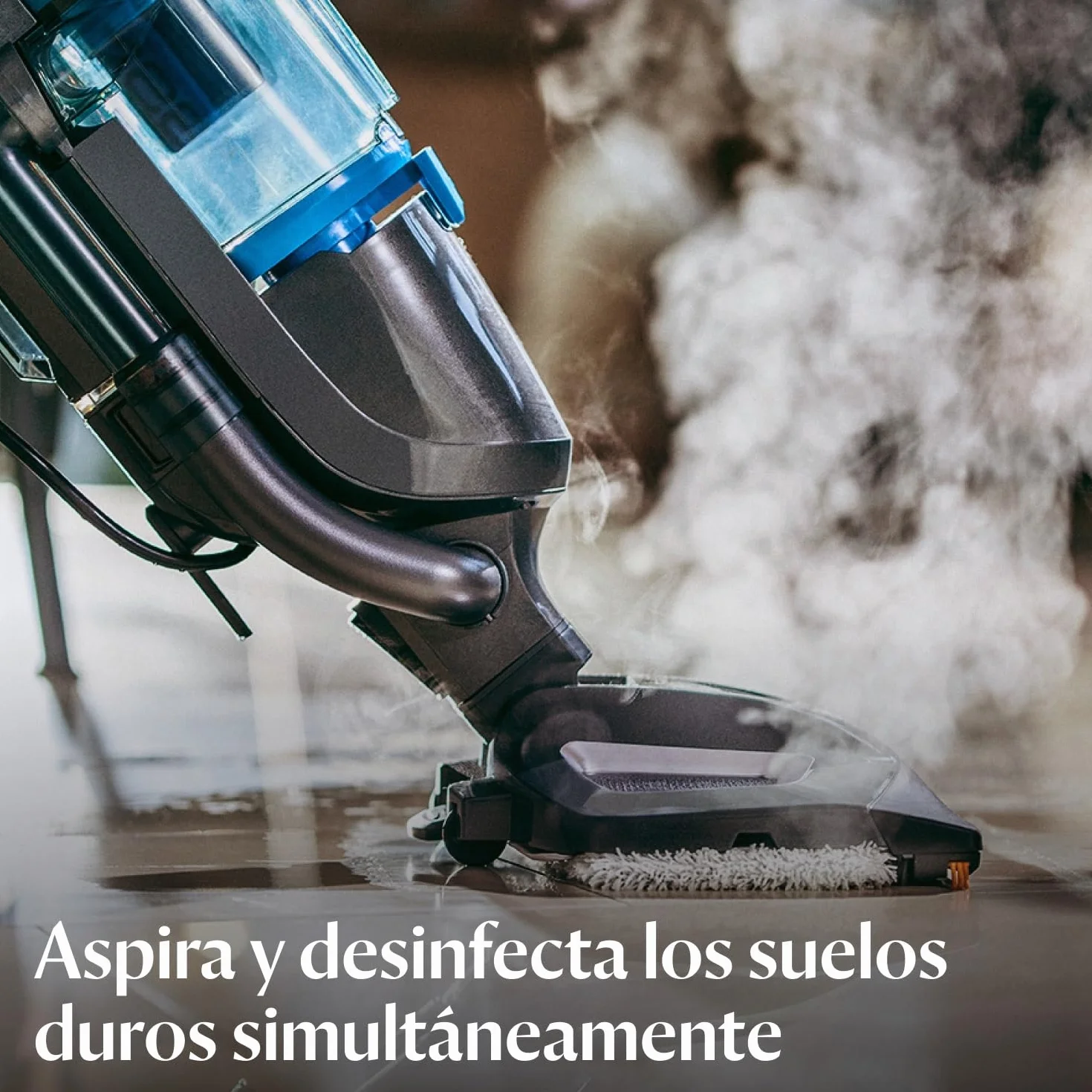 BISSELL Vac & Steam Titanium, Aspirador y Limpiador a Vapor 2 en 1, Para Suelos Duros, Baldosas, Suelos de Madera, Función de Control de Vapor, Libre de Suciedad y Gérmenes, 81 dB, 1977N