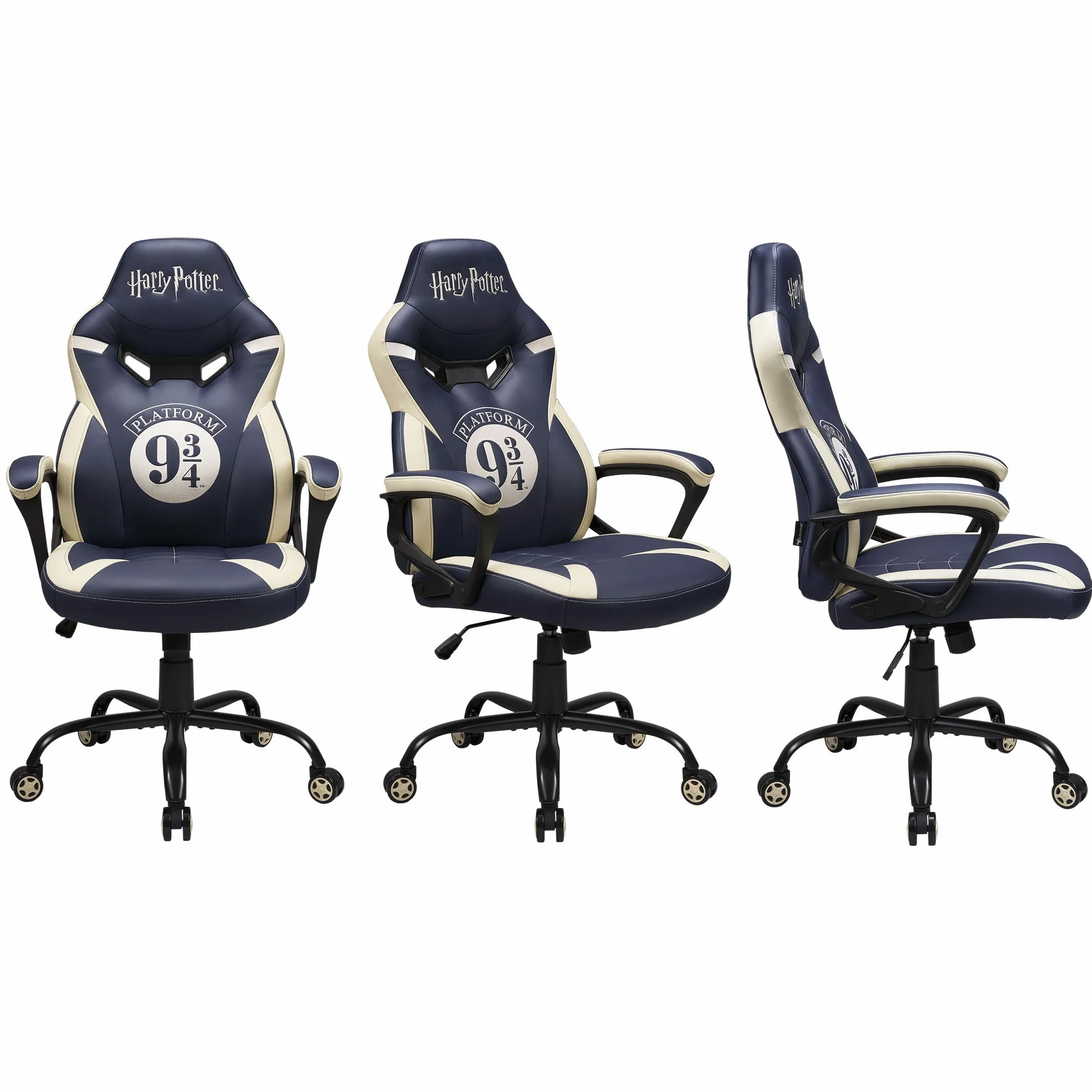 Subsonic - Silla Gaming Harry Potter para Niños y Adolescentes - Silla de Oficina Ergonómica con Espuma de Alta Densidad, Mecanismo Basculante y Cómodos Reposabrazos - Altura Ajustable - Azul