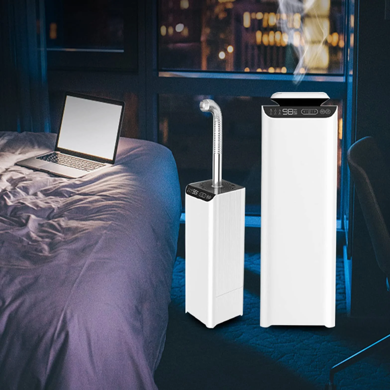 Humidificador, Humidificador de Vapor frío de 13 L, Humidificador de Escritorio, Modos de rociado, Apagado automático, Humidificador de Aire súper silencioso para Dormitorio, automóvil, O