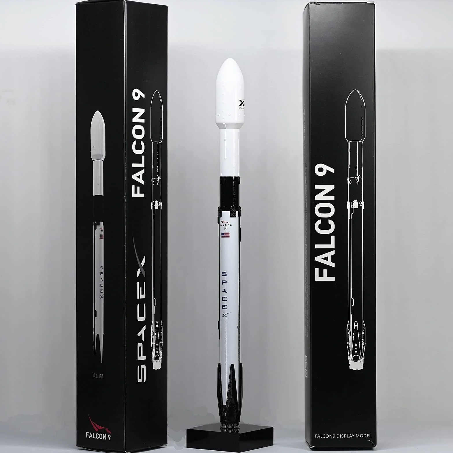 REHOOF Modelo De Cohete De La Serie Falcon Simulación 1: 233 Falcon 9 Y Modelo De Nave Espacial De Cohete Pesado Decoraciones De Escritorio para Entusiastas del Espacio Y Geeks del Espacio