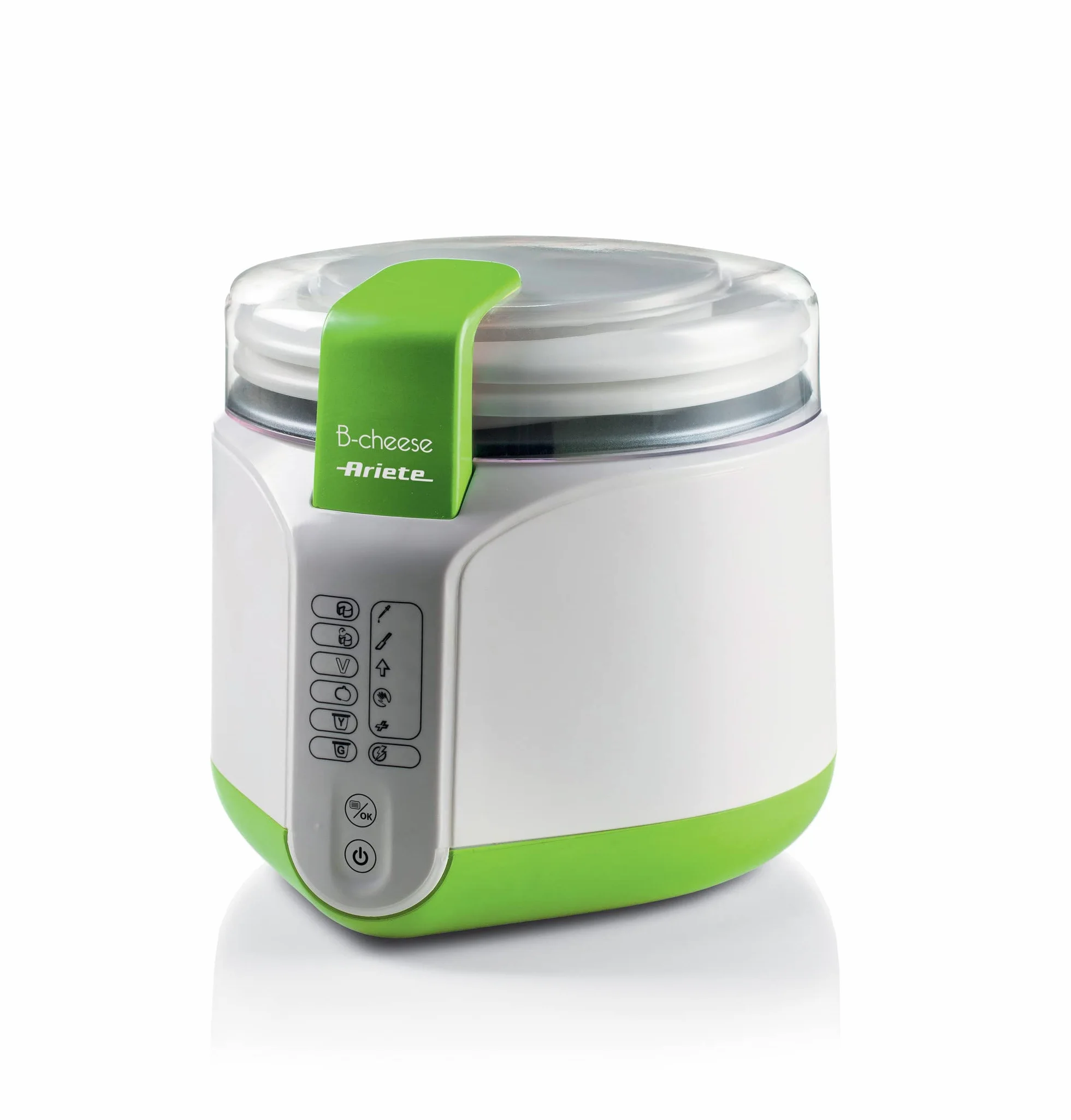 Ariete 615, Máquina para hacer queso y yogur 2 litros, 6 programas, 1 cestillo para queso, 1 cestillo para yogur, filtro para yogur griego, accesorios apilables, recetario, color blanco y verde