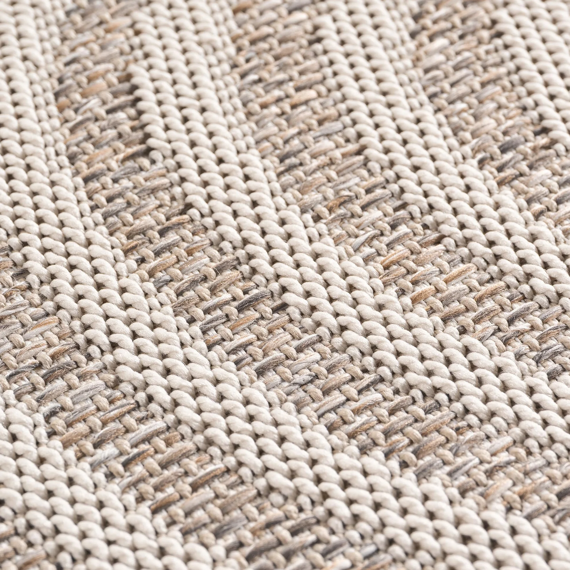 SIMPEX Alfombra Exterior Beige 240x340 cm Resistente a la Intemperie UV Fácil de Limpiar Diseño Escandinavo Boho para Cocina Balcón Terraza Jardín