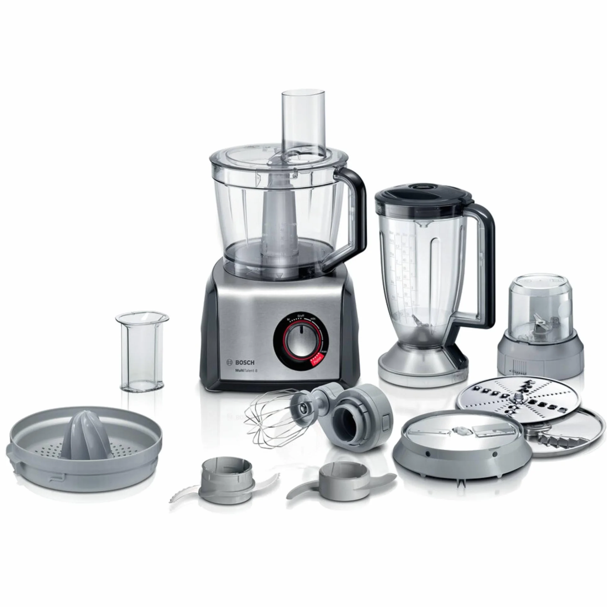 Bosch - Procesador de alimentos, MultiTalent 8, 1250 W, Negro, Acero inoxidable, MC812M844
