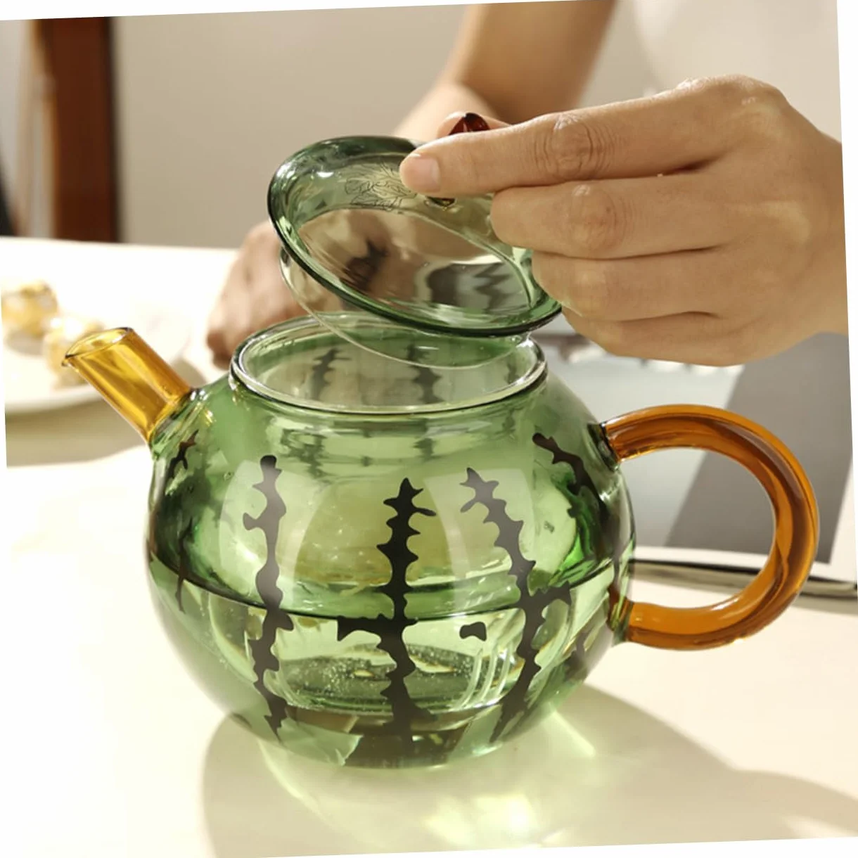 Cabilock Tetera De Cristal Pequeña y Práctica Ideal Para Té Suelto y Té En Bolsa