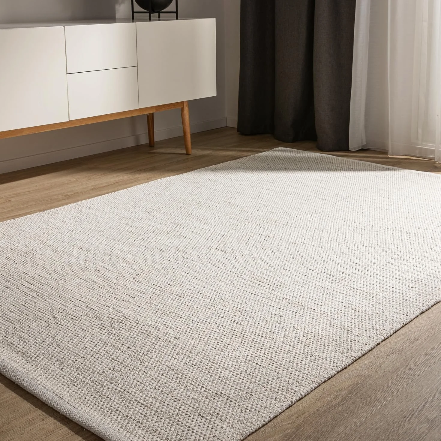 Alfombra Algodón Ron Crema 200x290 cm 100% Tejida a Mano - benuta Basic