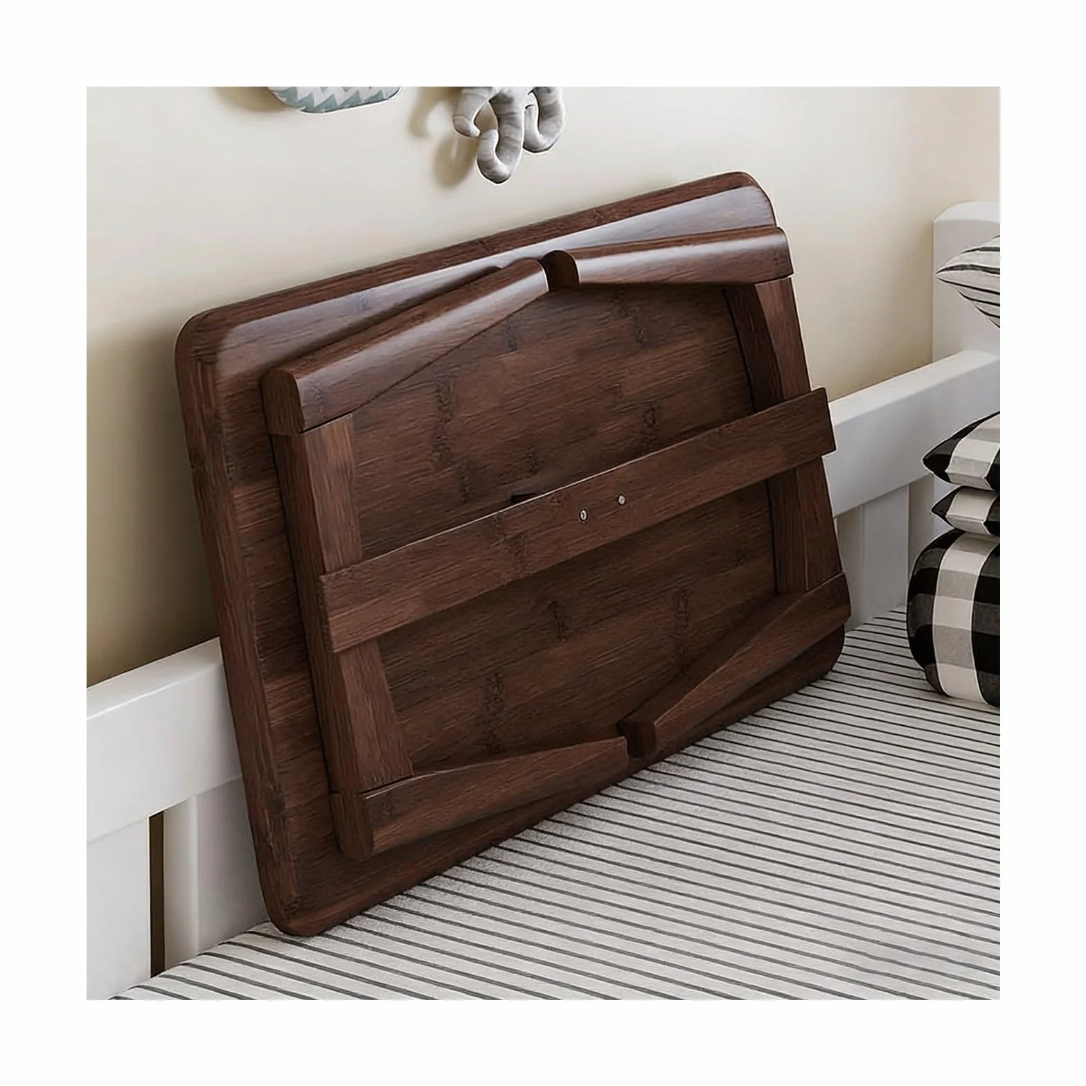 Mesa Plegable de Bambú, Tablero Reforzado, Mesa Baja de Estilo japonés, Plegable, Esquinas Redondeadas, Ideal para Oficina, Sala de Estar o Comedor.(Walnut,70x40x31cm)