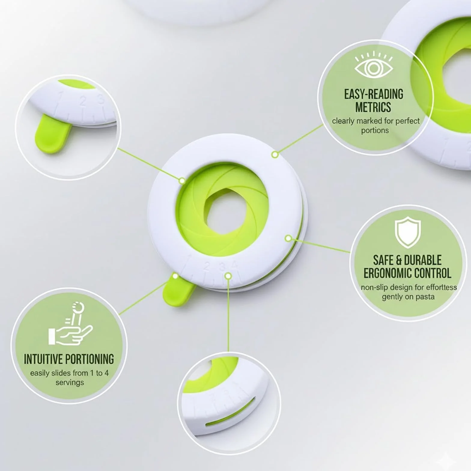 Medidor de Espaguetis con 4 Orificios - Gadget para Control de Porciones de Pasta
