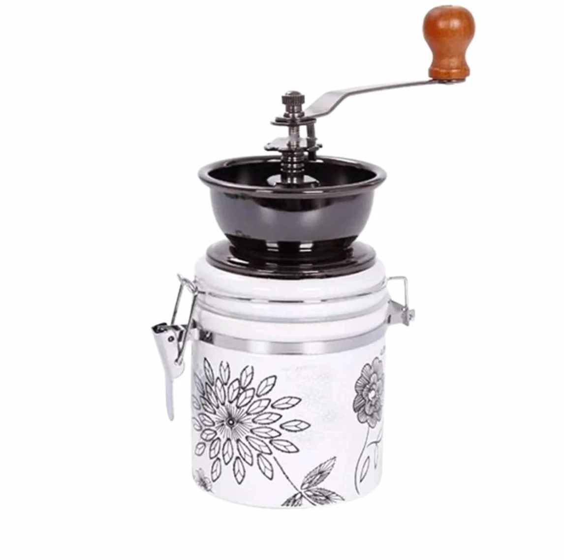 Molinillo Café Oficina Molinillo De Café Manual, Núcleo Cerámica, Mano Para, Utensilios, Granos, Pimienta, Especias Vintage Moledor de Cafe(White)