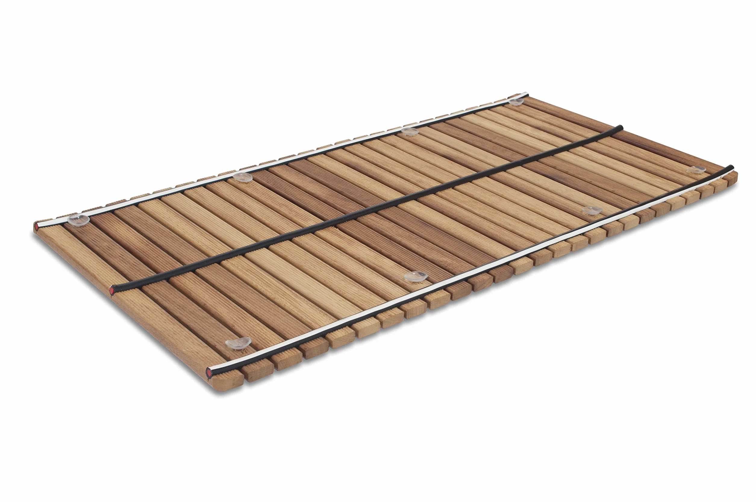 Tarima/Alfombra Flexible para Ducha y baño, en Madera de Teca (50 x 120 cm)