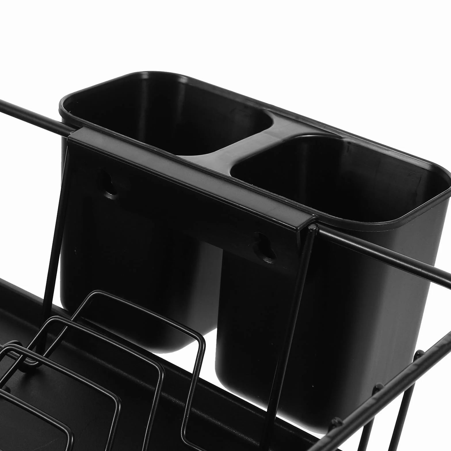 GALPADA Escurridor para Fregadero de Cocina de Gran Capacidad en Color Negro Rejilla para Secar Platos y Soporte para Cubiertos Resistente y Duradero
