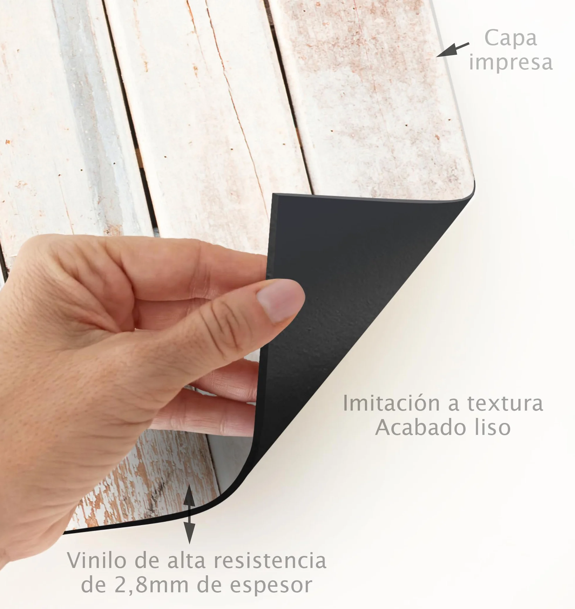 VINILIKO Design | Alfombra Vinílica Madera - Náutica 100x160 cm - Interior y Exterior, Antideslizante, Impermeable, Lavable - Diseño Moderno - Varios Tamaños - Alfombra Vinilo Salón, Terraza
