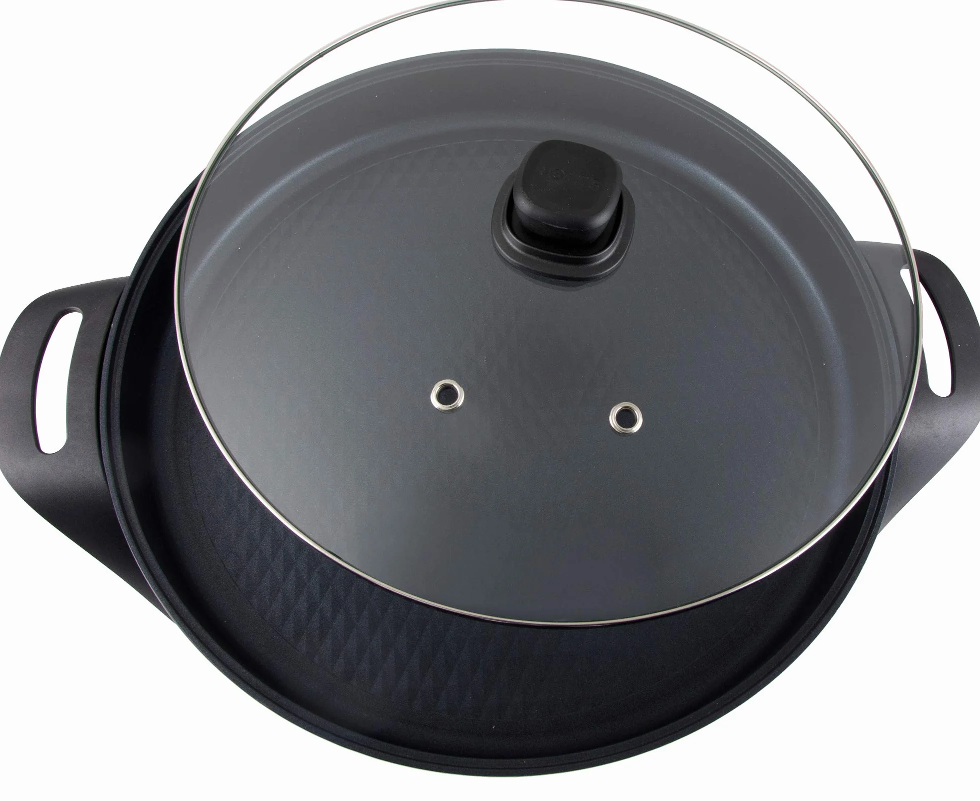 Jata PE638 Sartén Paellera Eléctrica 38 cm de Diámetro y 5 cm de Profundidad Antiadherente Libre de PFOA Válvula de Salida de Vapor Distribuye el Calor de Forma Uniforme