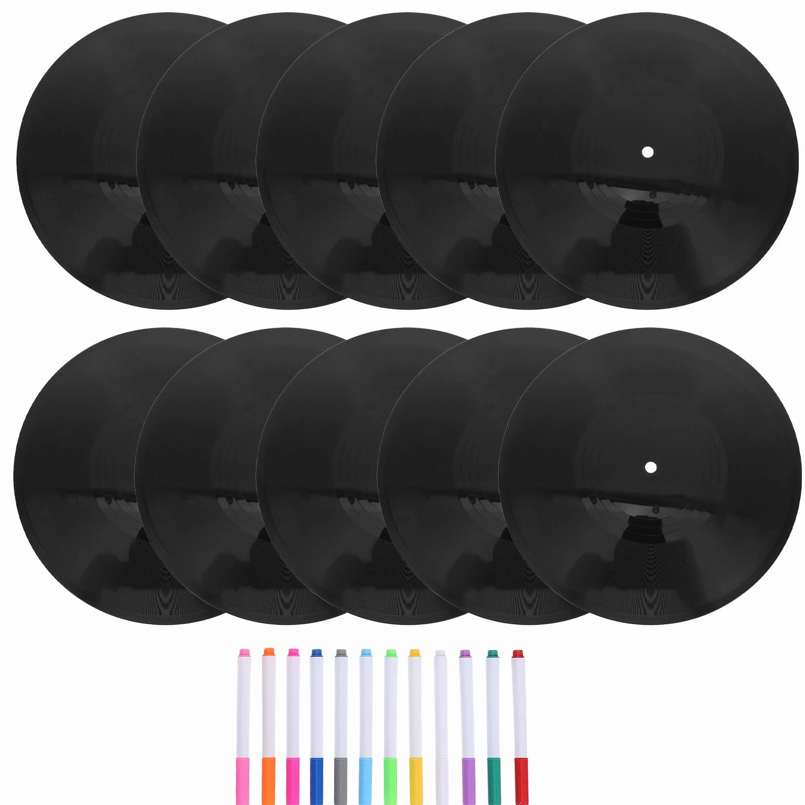 Sosoport Disco de Vinilo Negro Decorativo de Plástico con Estilo Vintage, Fácil Instalación en Pared, Adecuado para Estudios de Música y Decoración Retro