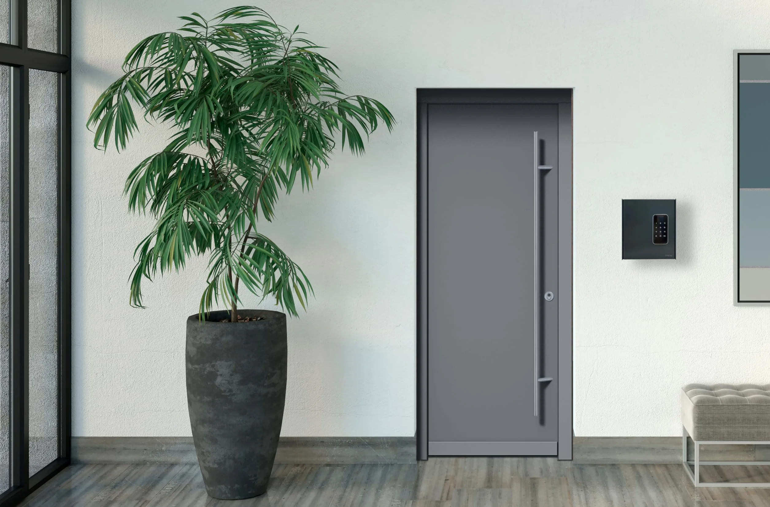 Arregui Keypro PLPRO14 Armario para Llaves con 14 Ganchos | Cerradura Electrónica con Teclado | Caja de Seguridad de Acero para 14 Llaves | Fácil Instalación en Pared | 22x20x10 cm | Gris Antracita