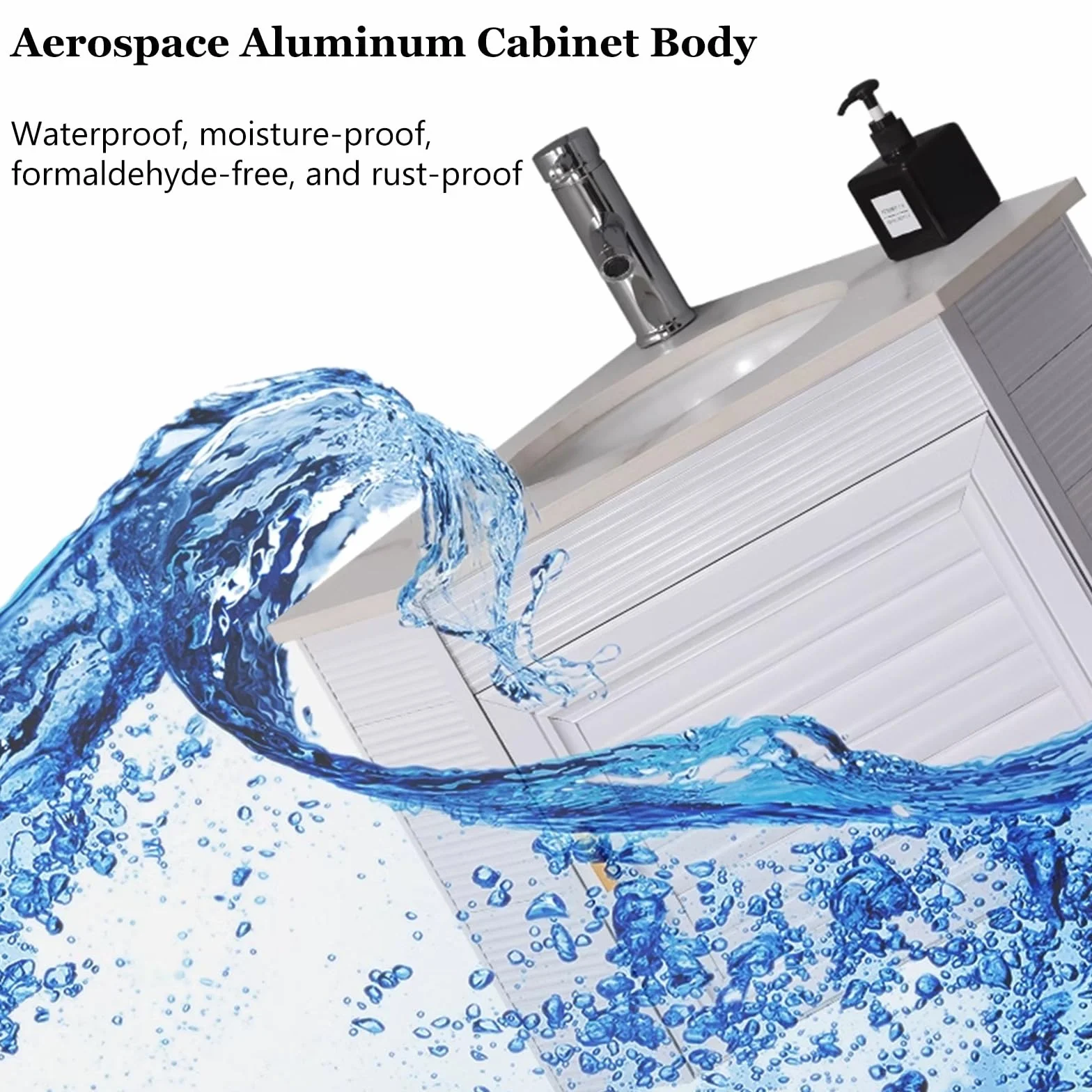 SDdPulse Moderno armario de esquina para baño con diseño de fregadero montado en la pared y grifo de frío y caliente, gran espacio de almacenamiento para espacios pequeños, ideal para la cocina del