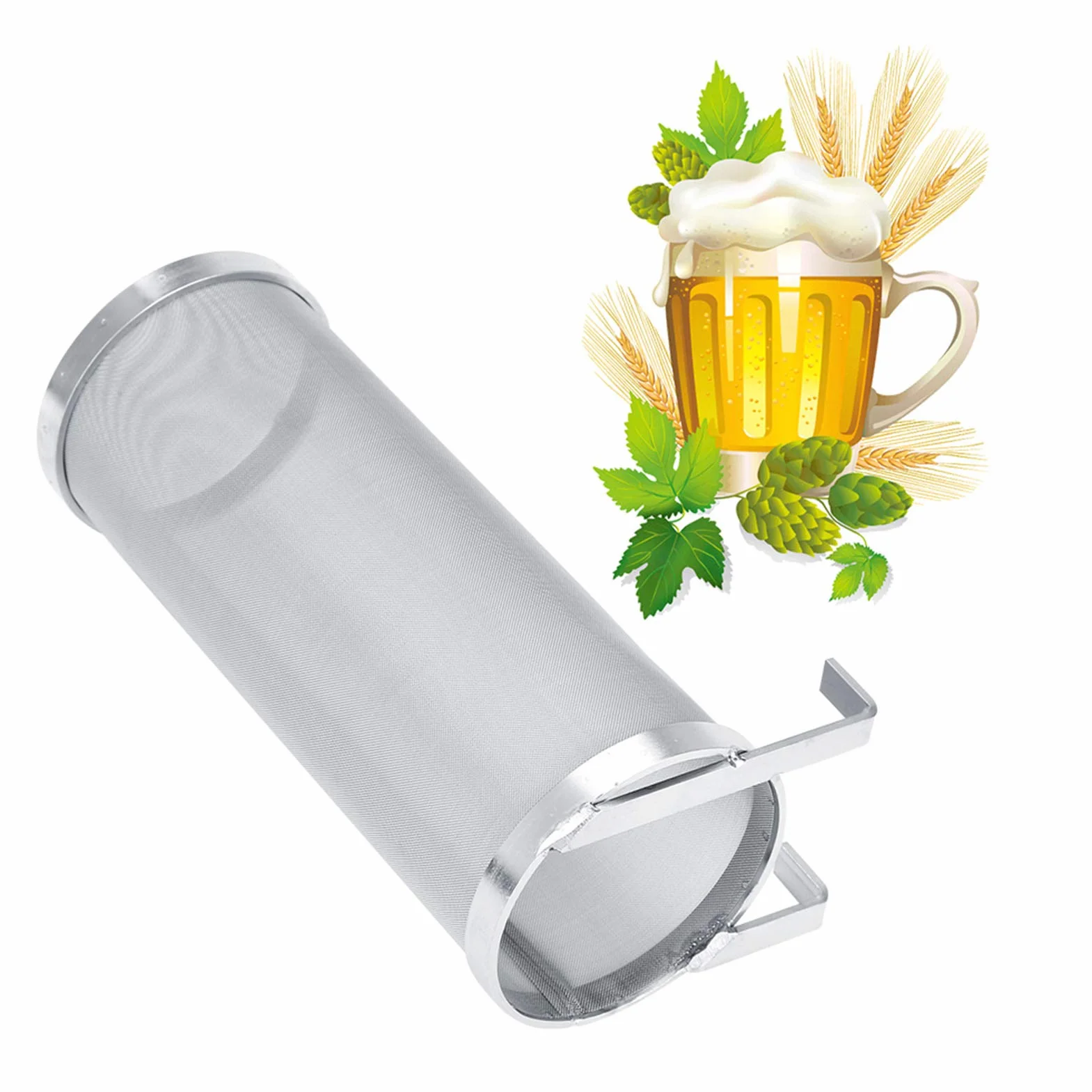 Aeloa Filtro de Cerveza Filtro de cerveza Brew Filter – Filtro de cerveza de acero inoxidable Micron hecho en casa – Filtro de tamiz de malla de lúpulo (2 tamaños: 1)