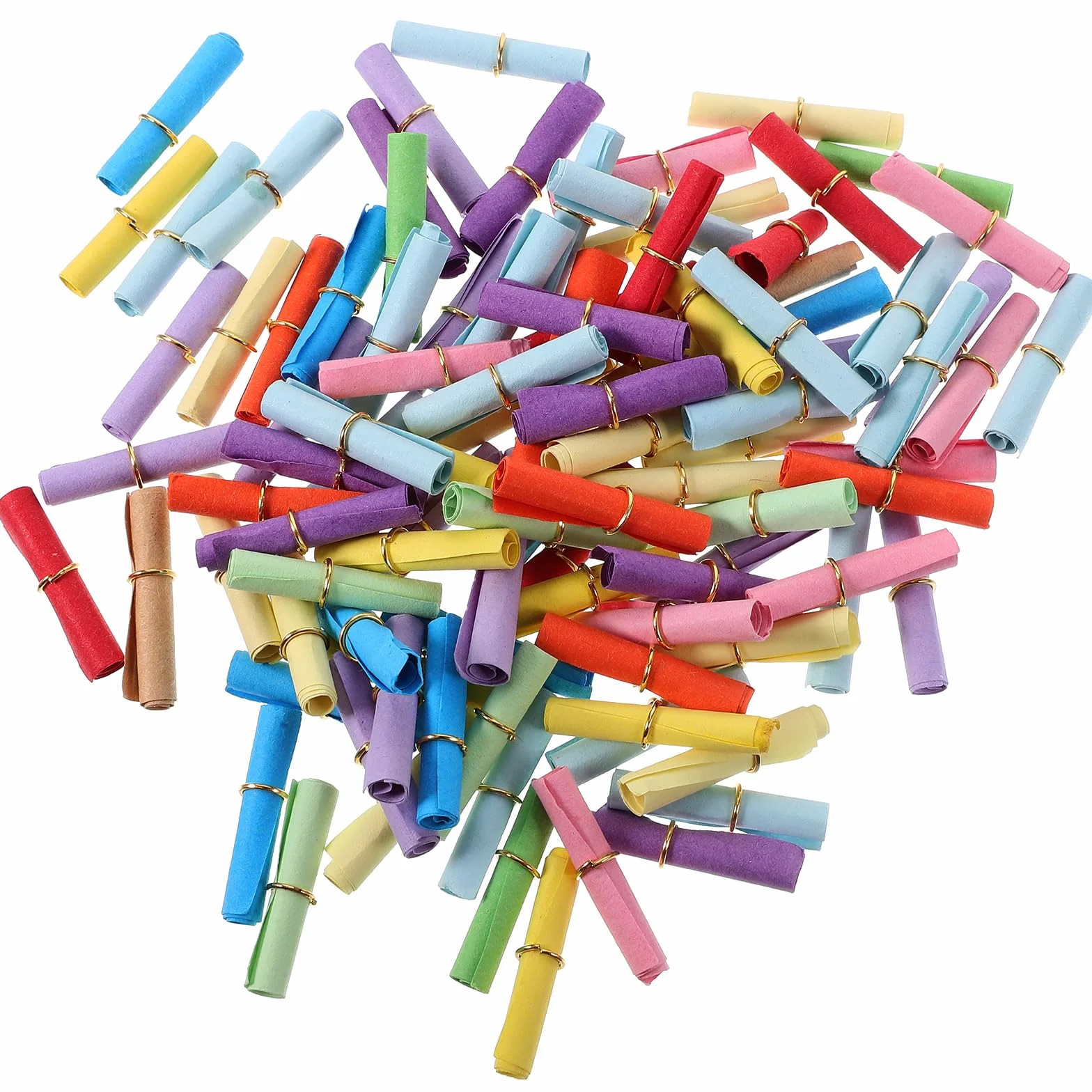 Magigulu - 100 mini pergaminos coloridos para escribir rollos de papel de pergamino para botella de deseo accesorio creativo para decoración y regalo