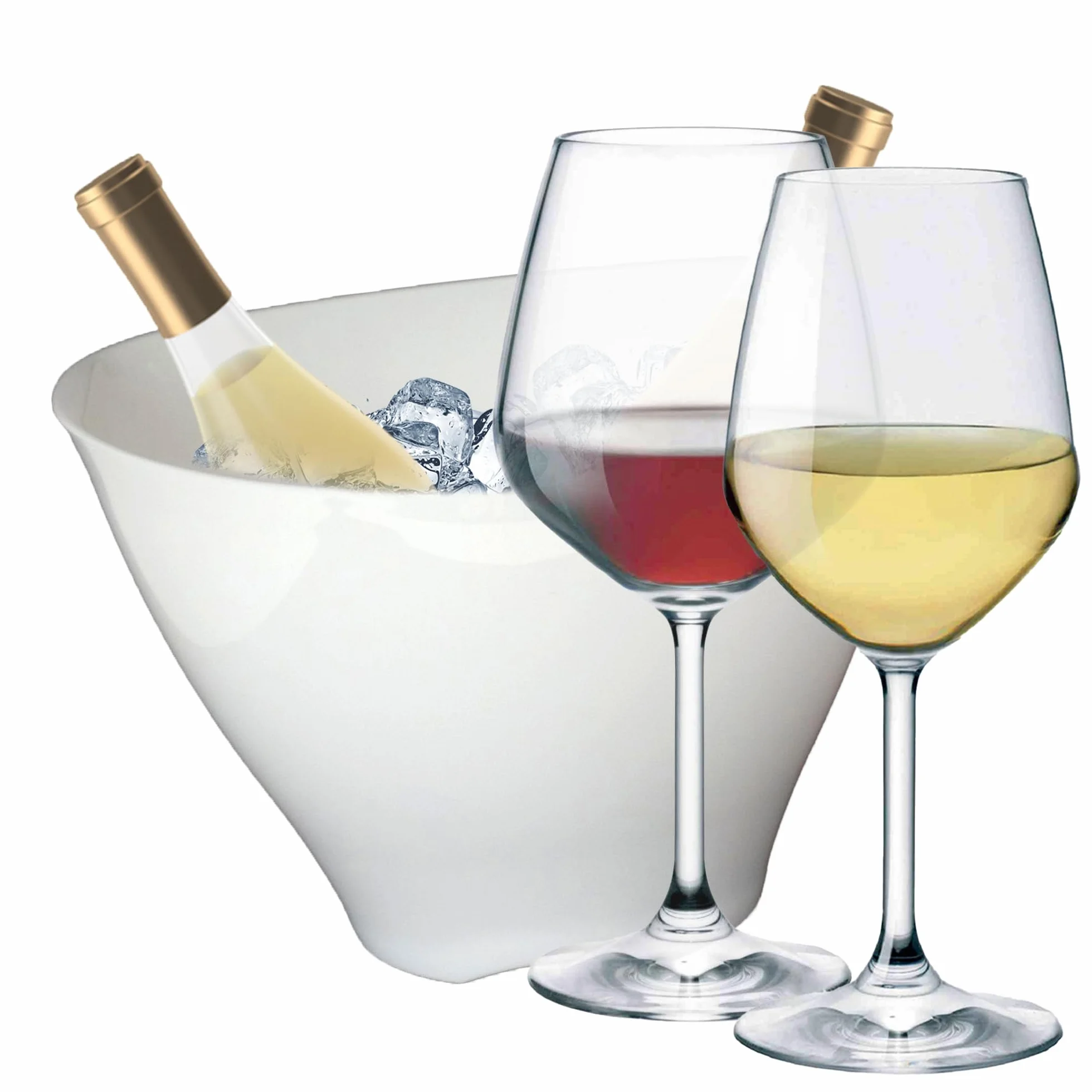Sicignano | Juego de copas de vino tinto CL.53 + vino blanco 43,5 cl.43,5 Divino de cristal para 6 personas, transparentes, aptas para lavavajillas – regalo cubo champán blanco 2 botellas, Made in