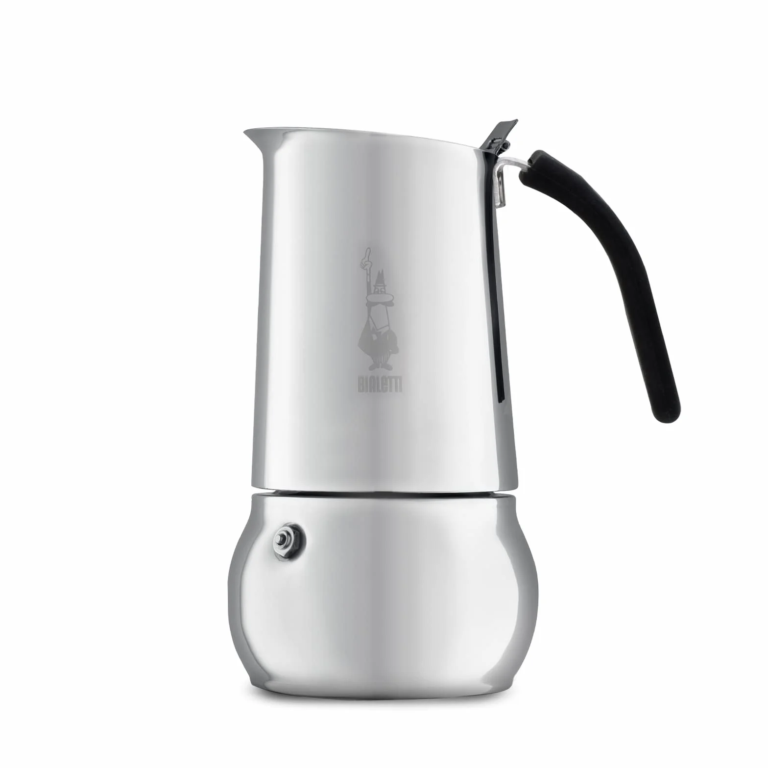 Bialetti Kitty - Cafetera en Acero Inoxidable, 10 Tazas, Plata