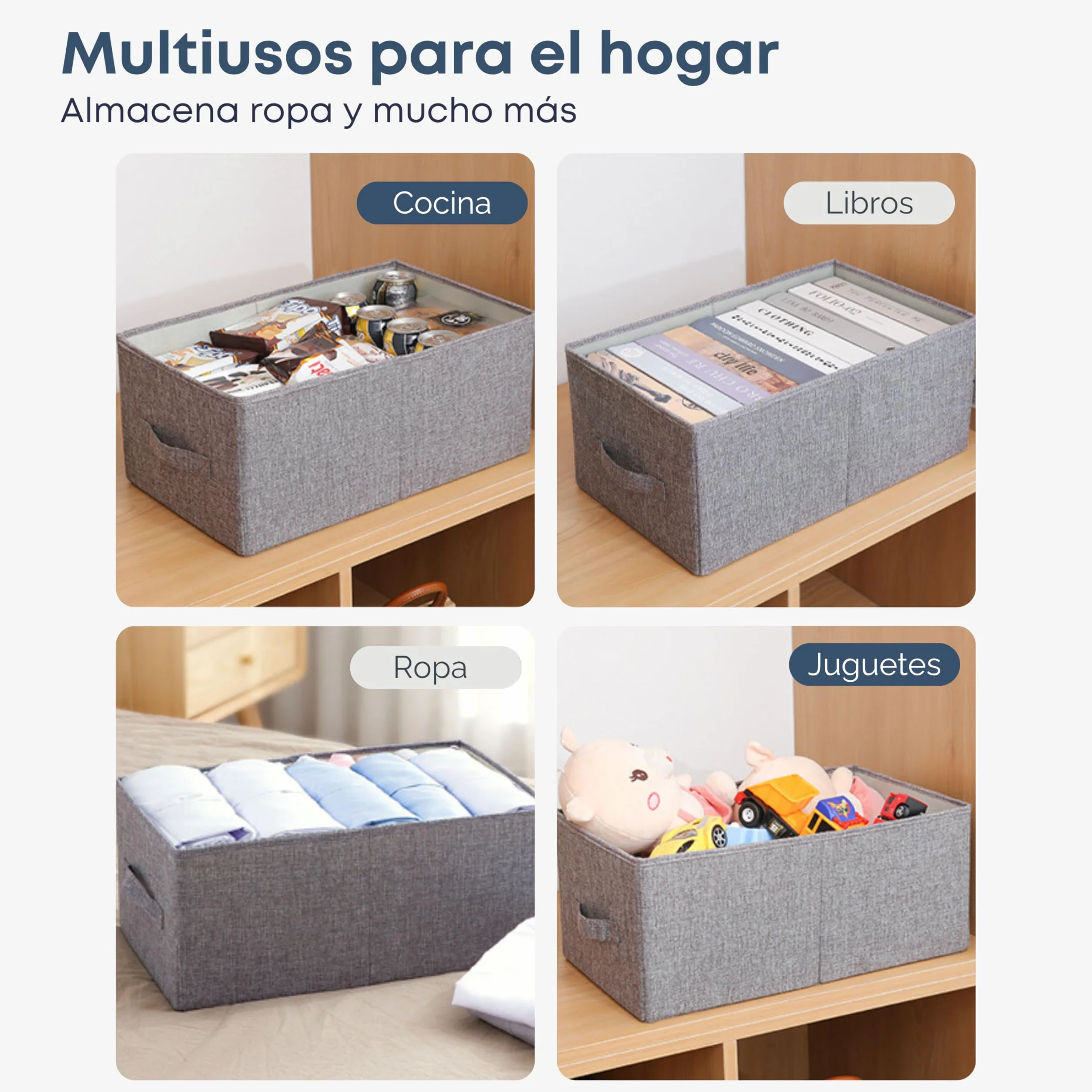 Cajas Organizadoras XL 48x30x20cm Organizador Armario Ropa 3ud