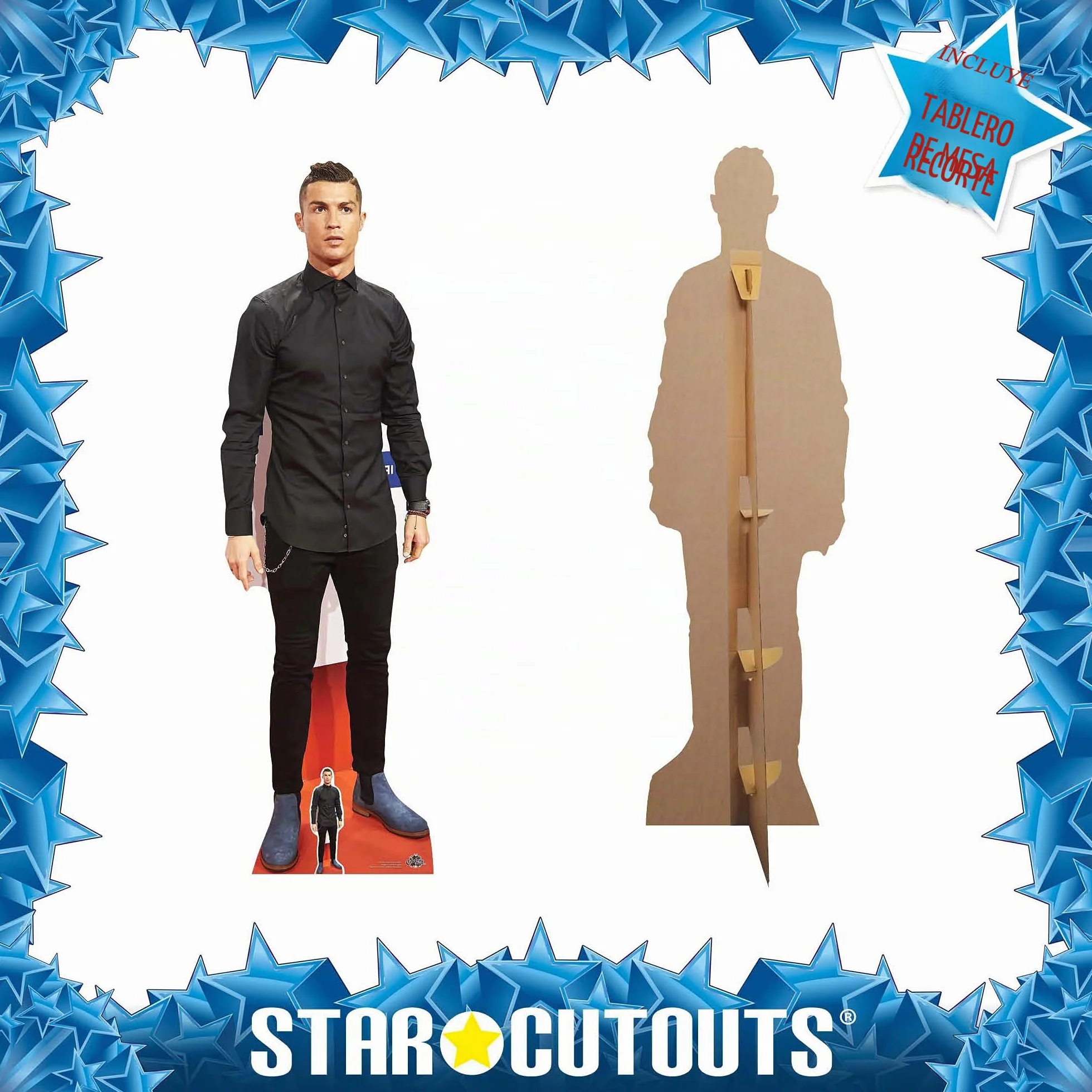 Star Cutouts Vida tamaño de cartón Cut out Cristiano Ronaldo, Multicolor