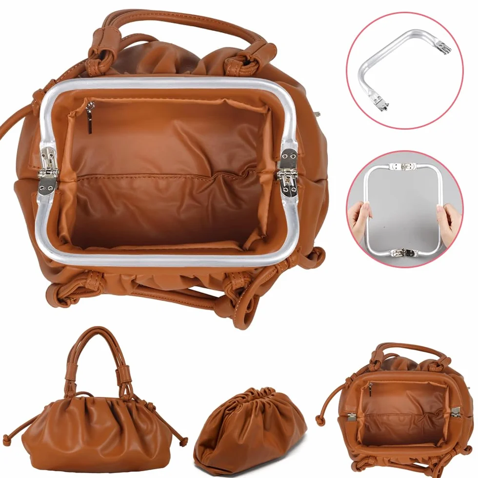 3 Piezas Marco de Monedero de Aluminio en Forma de U para Bolsos Manualidades