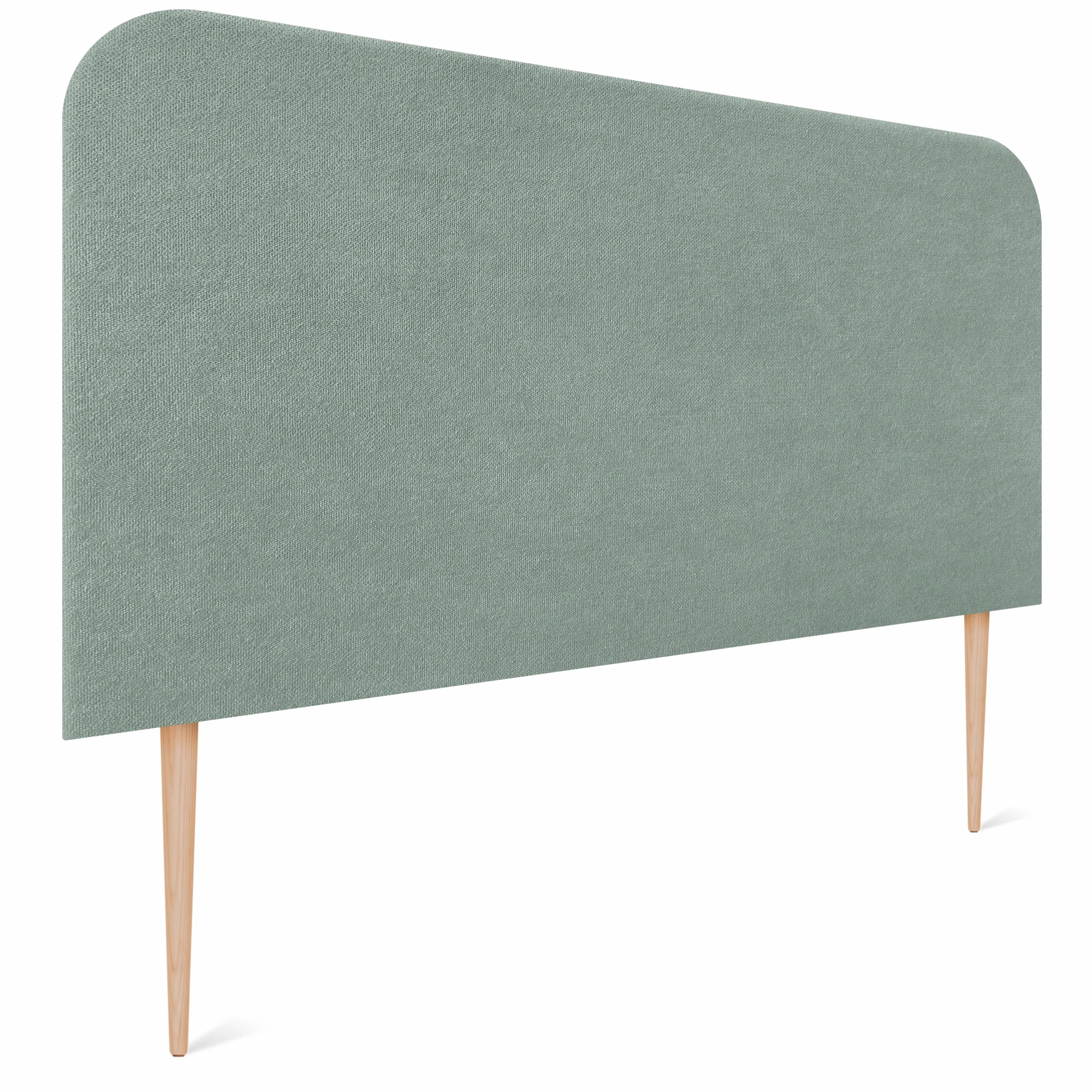 DHOME Cabecero Tapizado Liso Curvo Tela Aqualine 70cm Altura con Patas para Pared Acústicos Cabeceros Absorbentes Cabezal Cama Dormitorio (Verde Agua, 160cm)