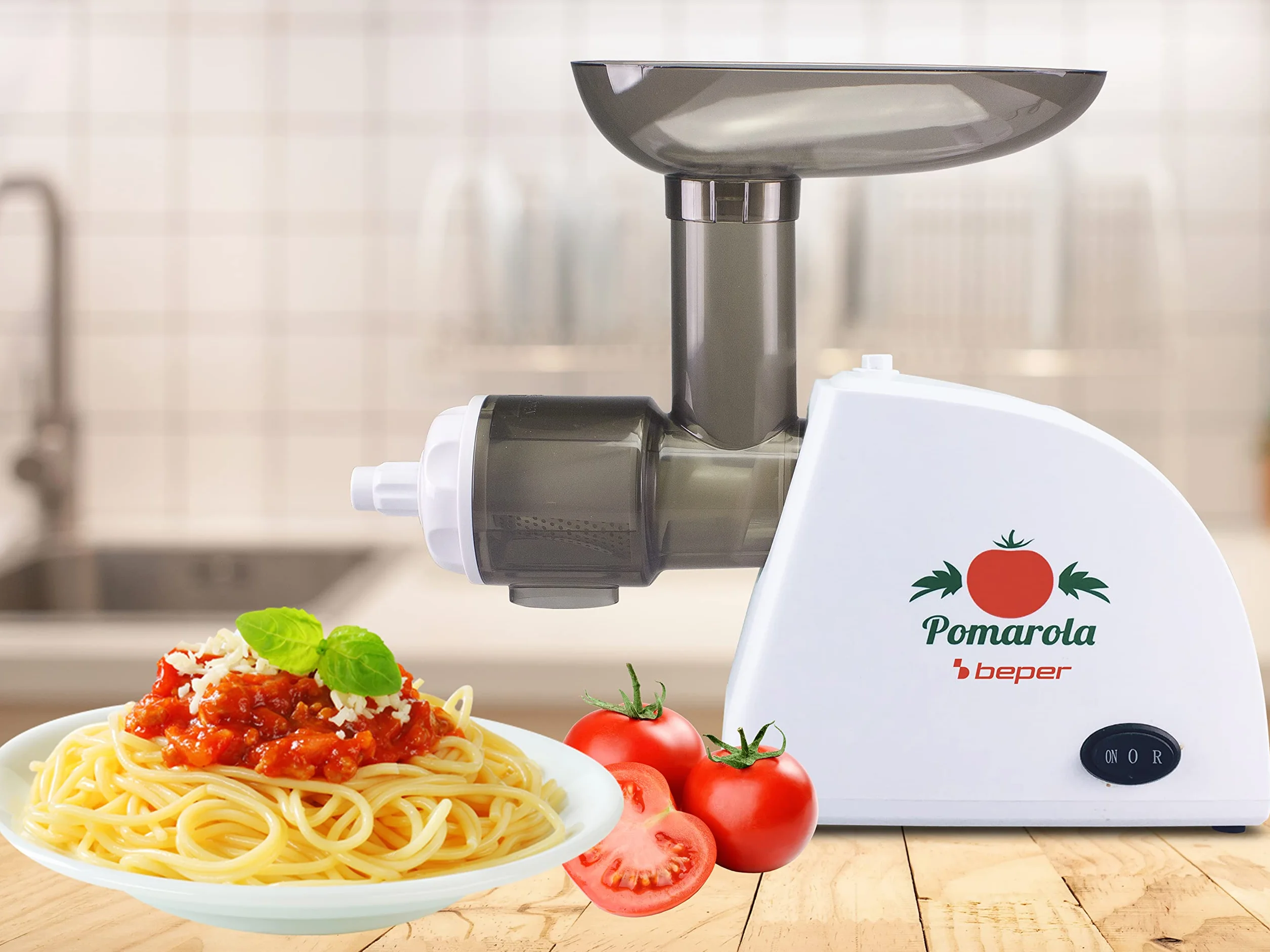BEPER BP.720 Trituradora Tomate Electrica de Acero Inoxidable - Exprimidor de Tomates, 300 W