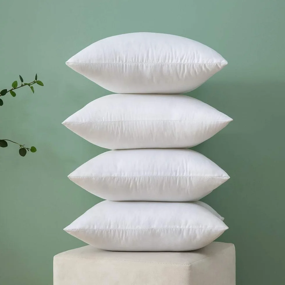 MIULEE Relleno cojín Suave 60x60cm 4u Blanco | Relleno almohada suave relleno incluido, cuadrado/rectangular, decorativo para sofá, sillas y cama