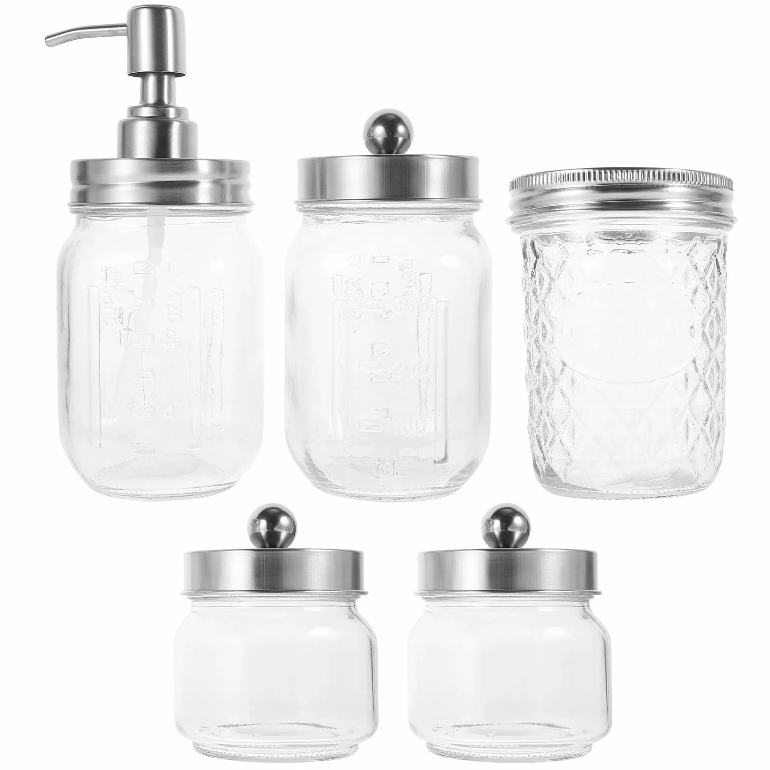 Set de Accesorios para Baño Regalos en House Warming Dispensador de Jabón de Vidrio y ABS, Diseño Clásico y Portátil y Adecuado para Uso Doméstico