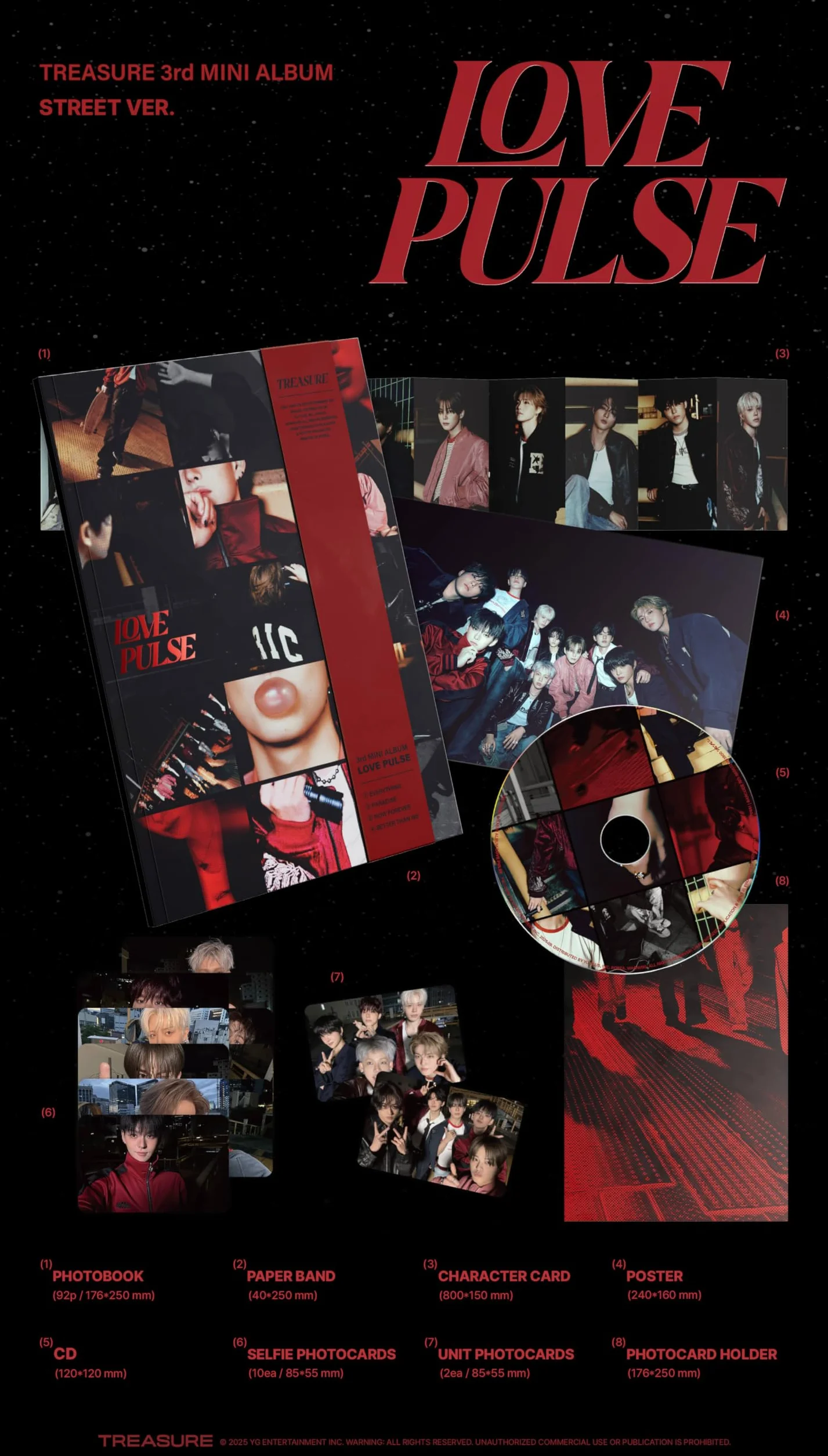 LOVE PULSE TREASURE Album [Metal+Street+Rockchic Full Album Set]+Pre Order Benefits+BolsVos Idol-Inspired Freebies (3rd Mini Album)