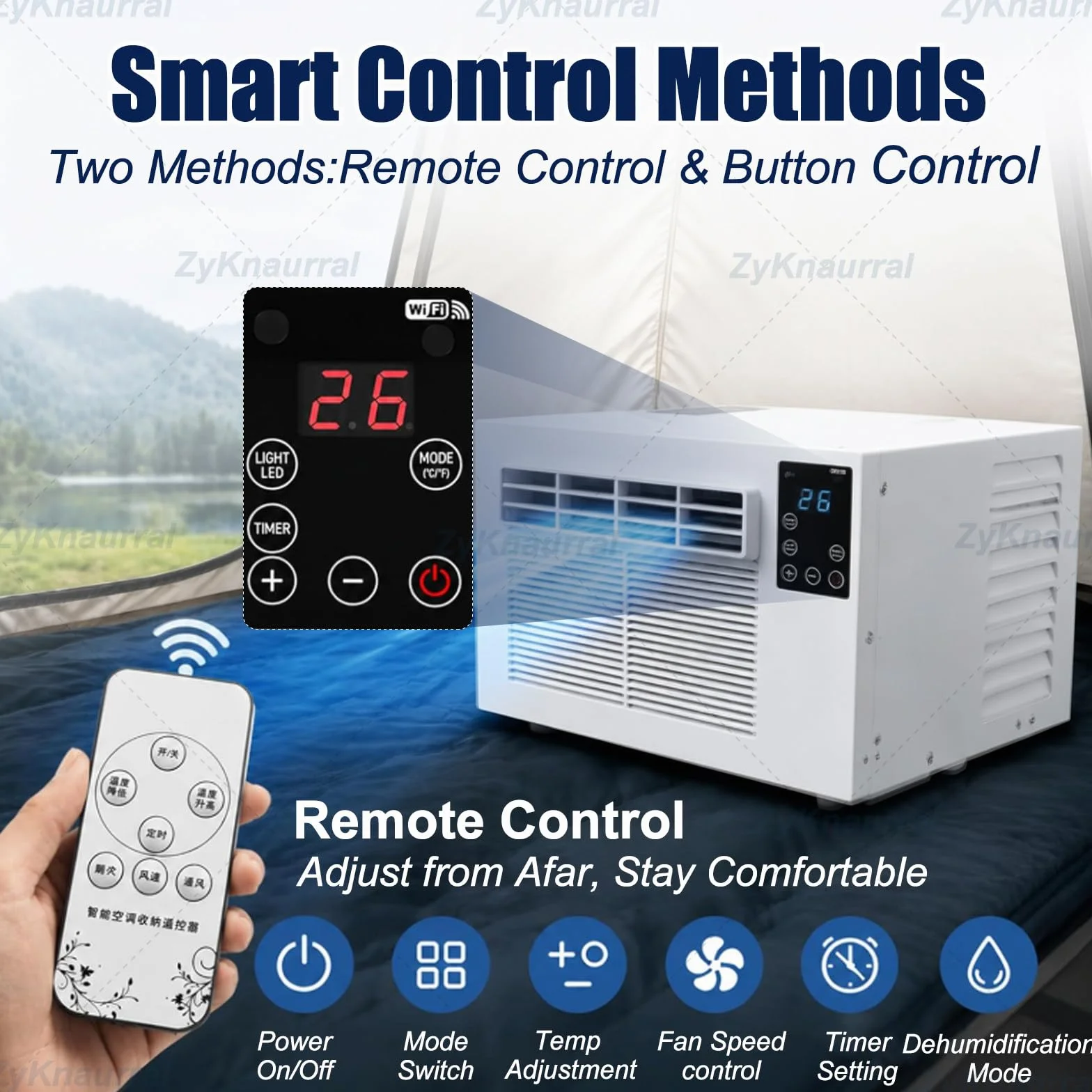 Combinado De Deshumidificador Y Aire Acondicionado Para Habitaciones Hasta 3-5 M², Unidad Aire Acondicionado Portátil, Mini Ventilador Móvil Silencioso Para El Dormitorio, Viviendas Alquiler