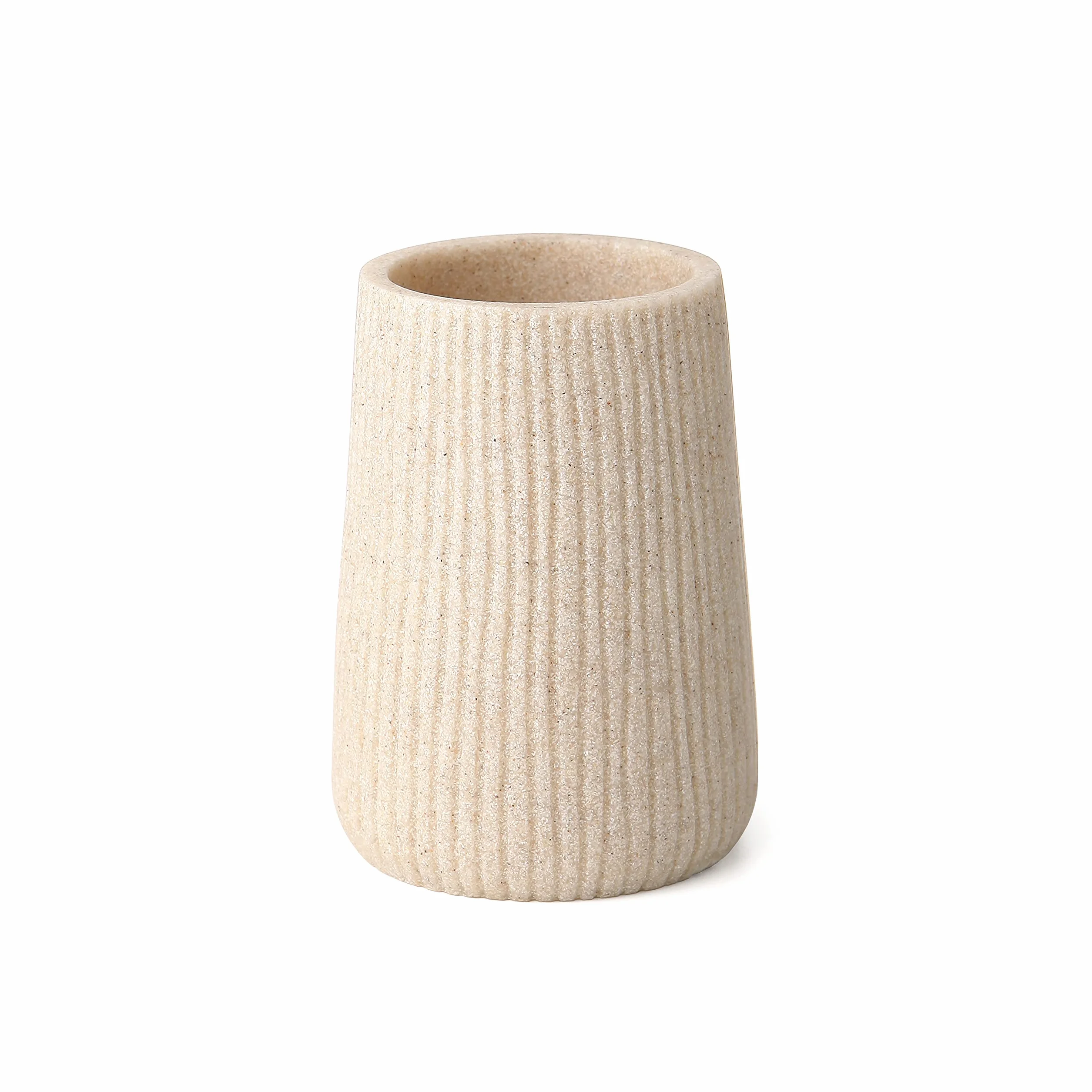 Vaso Colección Sobremesa Saigón de Poliresina Beige 7,7x7,7x10,3 cm
