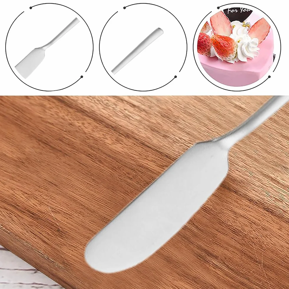 Juego de 6 cuchillos de mantequilla pequeños, de acero inoxidable, cuchillo de mantequilla, cuchillo de queso, cuchillo de postre, con tenedor de fruta, para queso, mantequilla fría, mermelada
