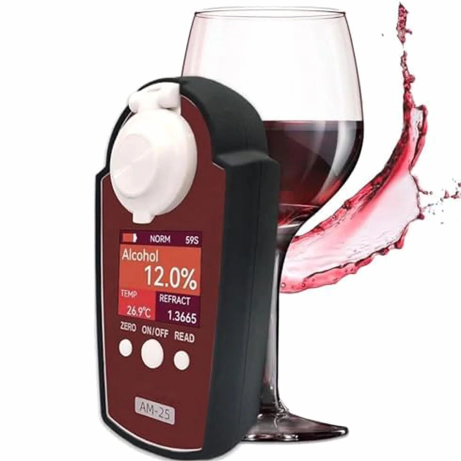 Refractómetro digital portátil para vino, probador de alcohol de mano para medición específica precisa, para enólogos y entusiastas del vino
