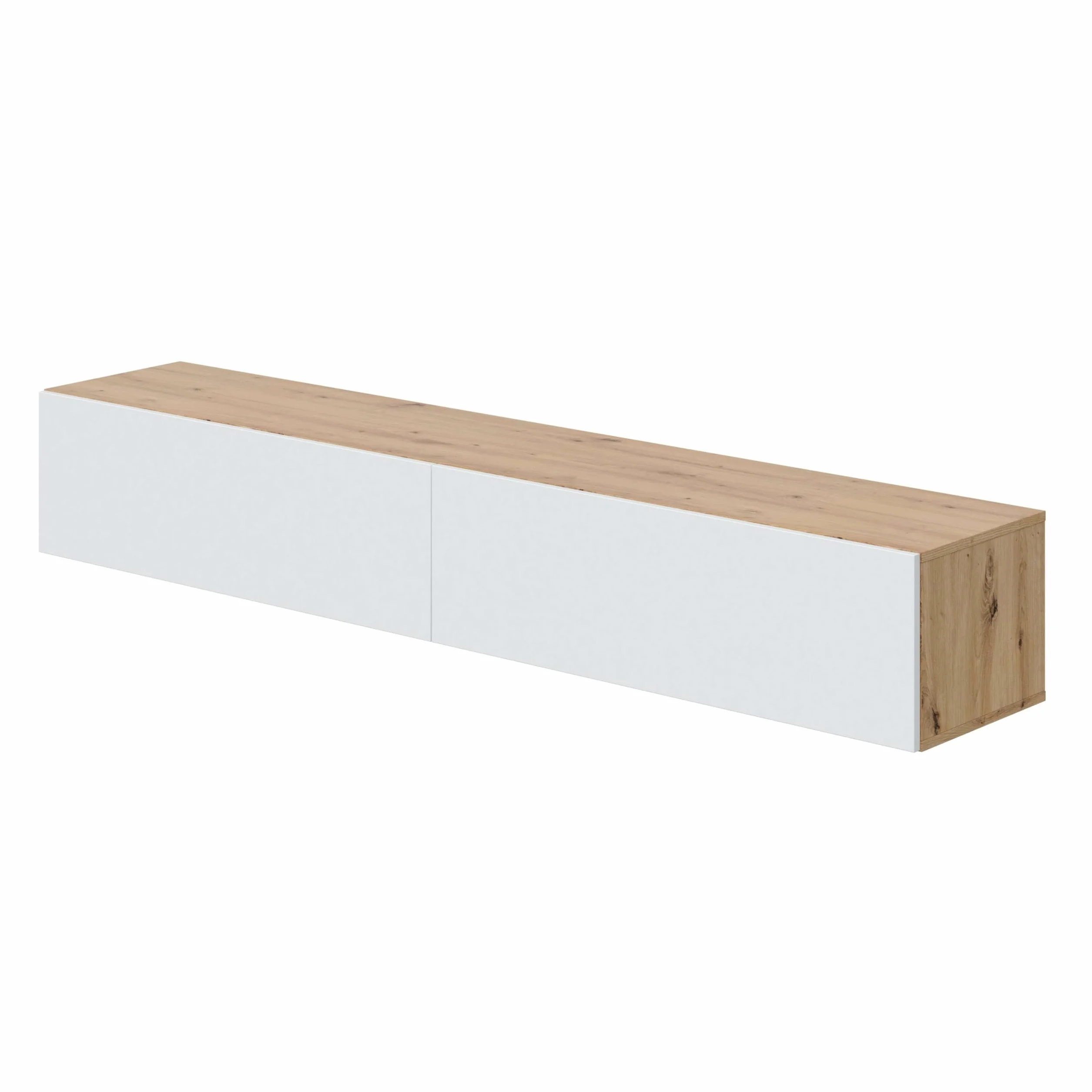 Habitdesign Muebles TV de Comedor Kaway Color Roble Nodi y Blanco Artik 35x180x28 cm